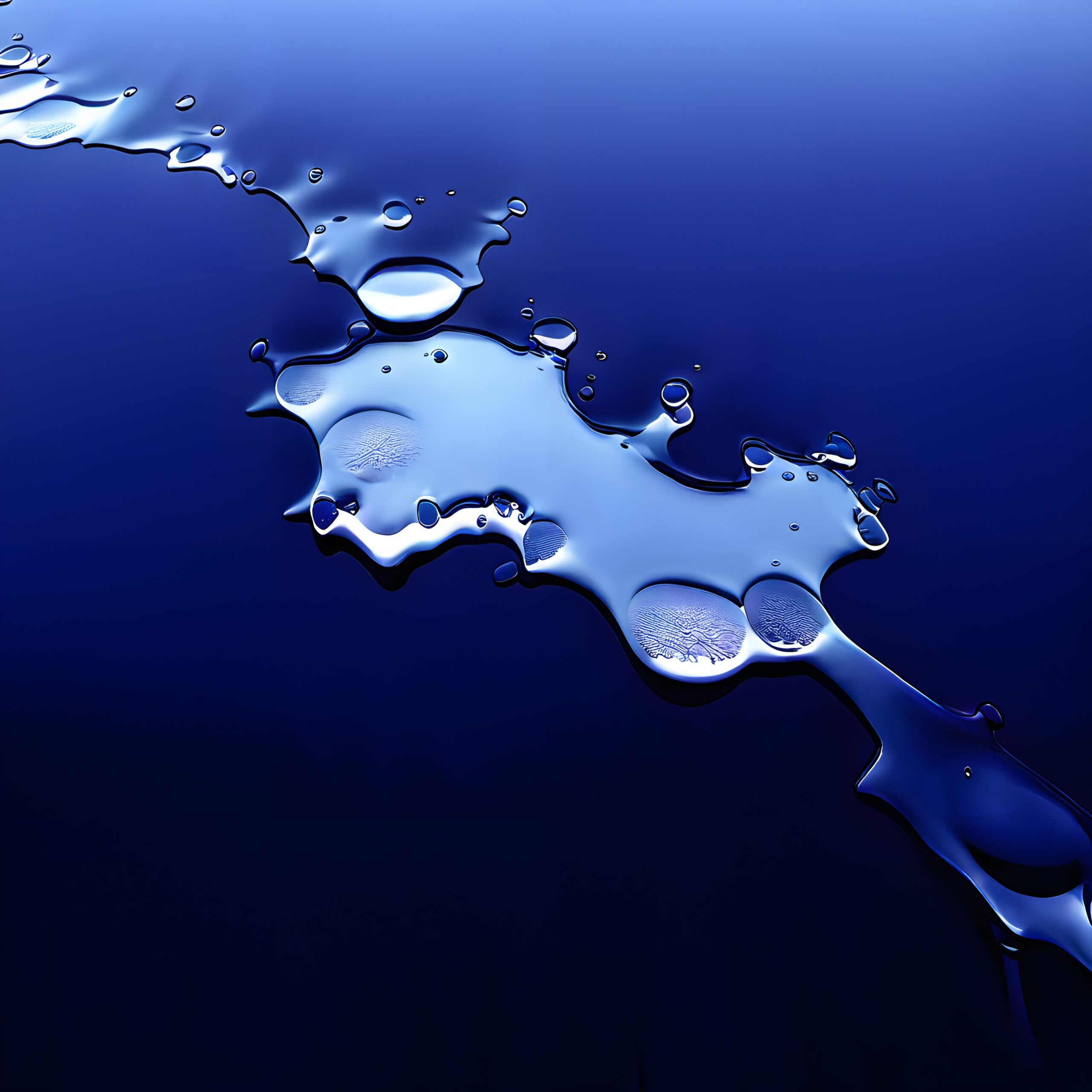 Fluid Motion on Blue Canvas