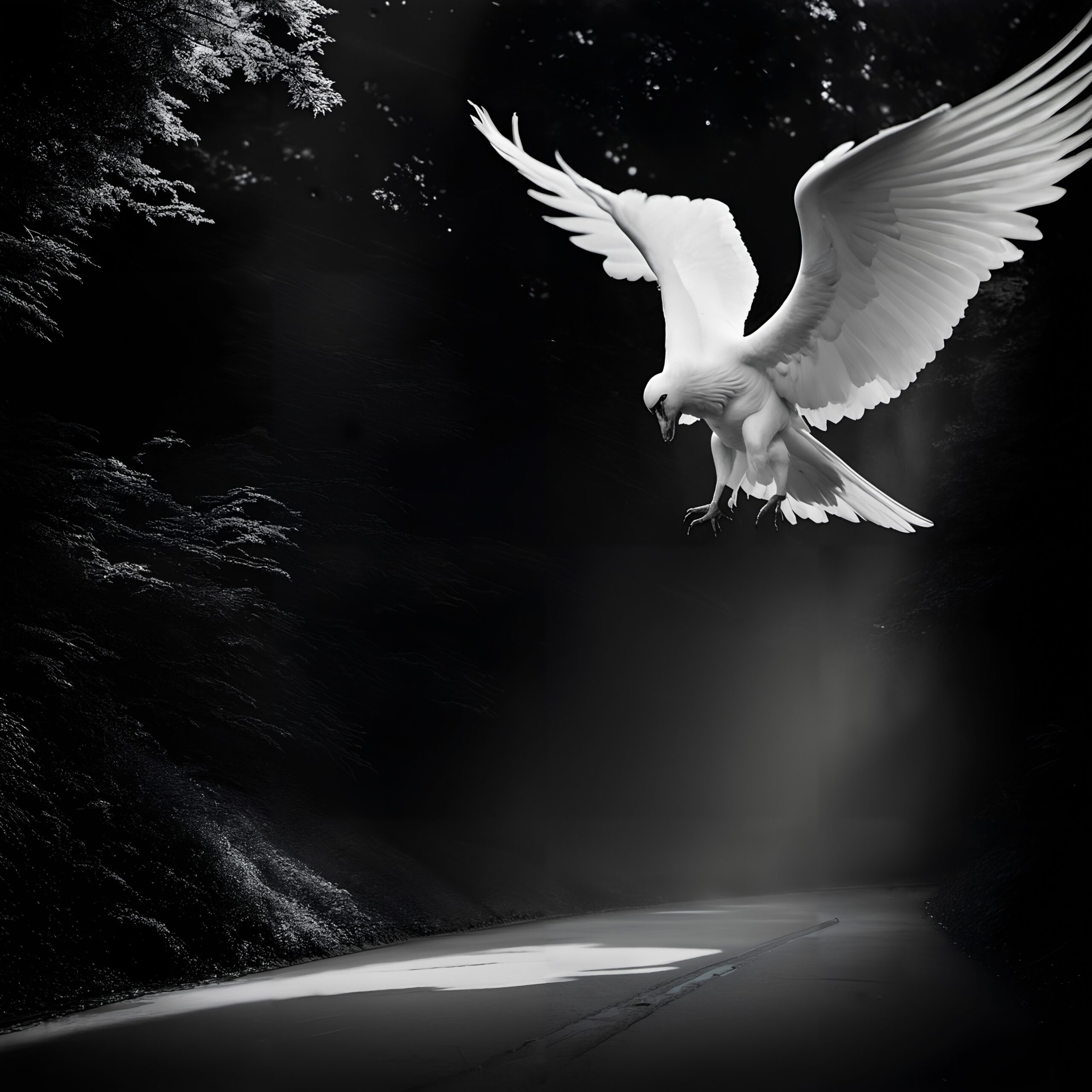 Majestic Bird in Mysterious Forest