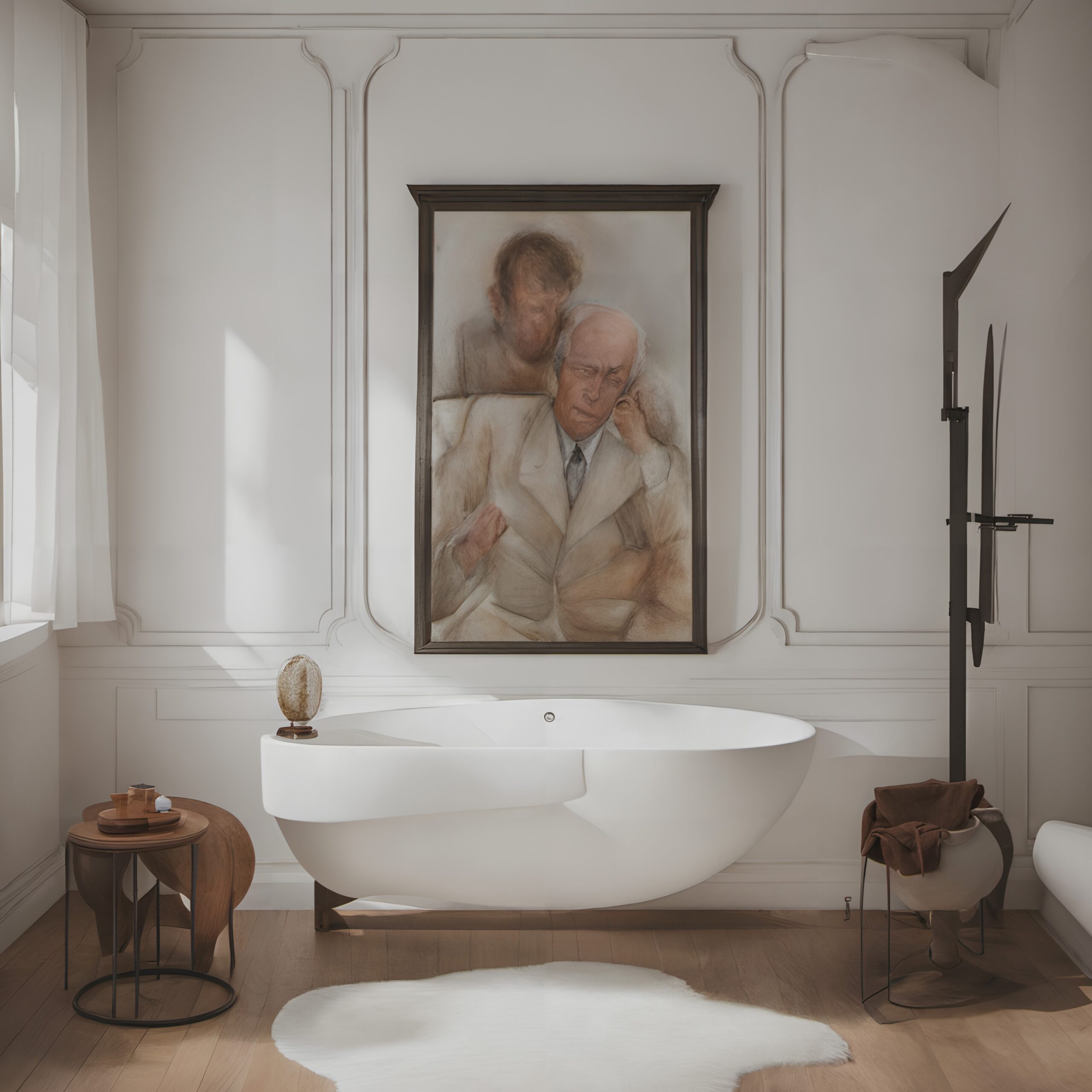 Bathing Elegance with Emotional Portrait
