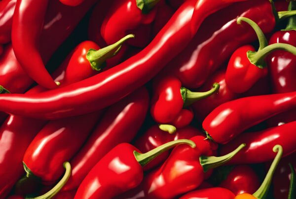 A colorful collection of fresh red chili peppers.