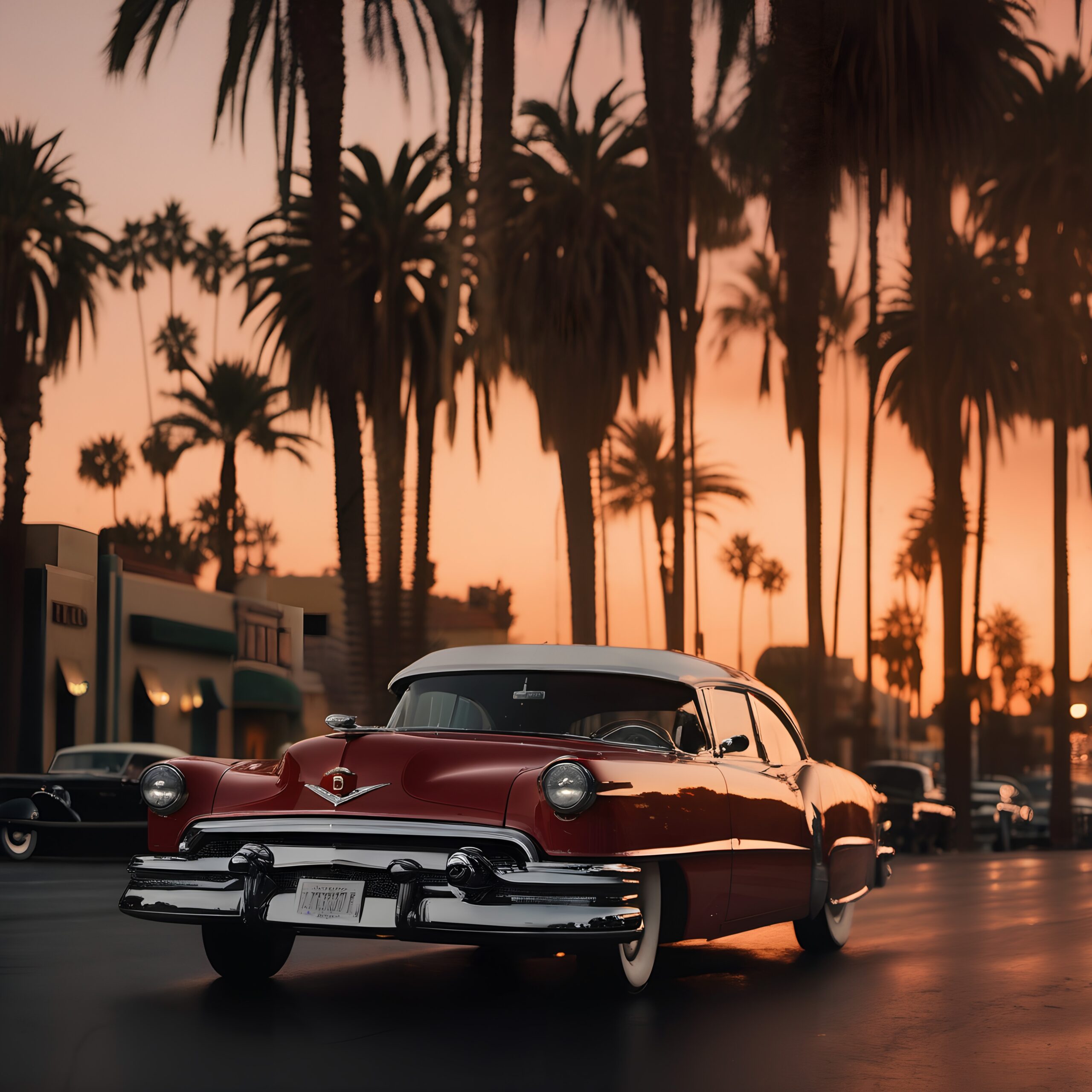 Vintage Car at Sunset Boulevard