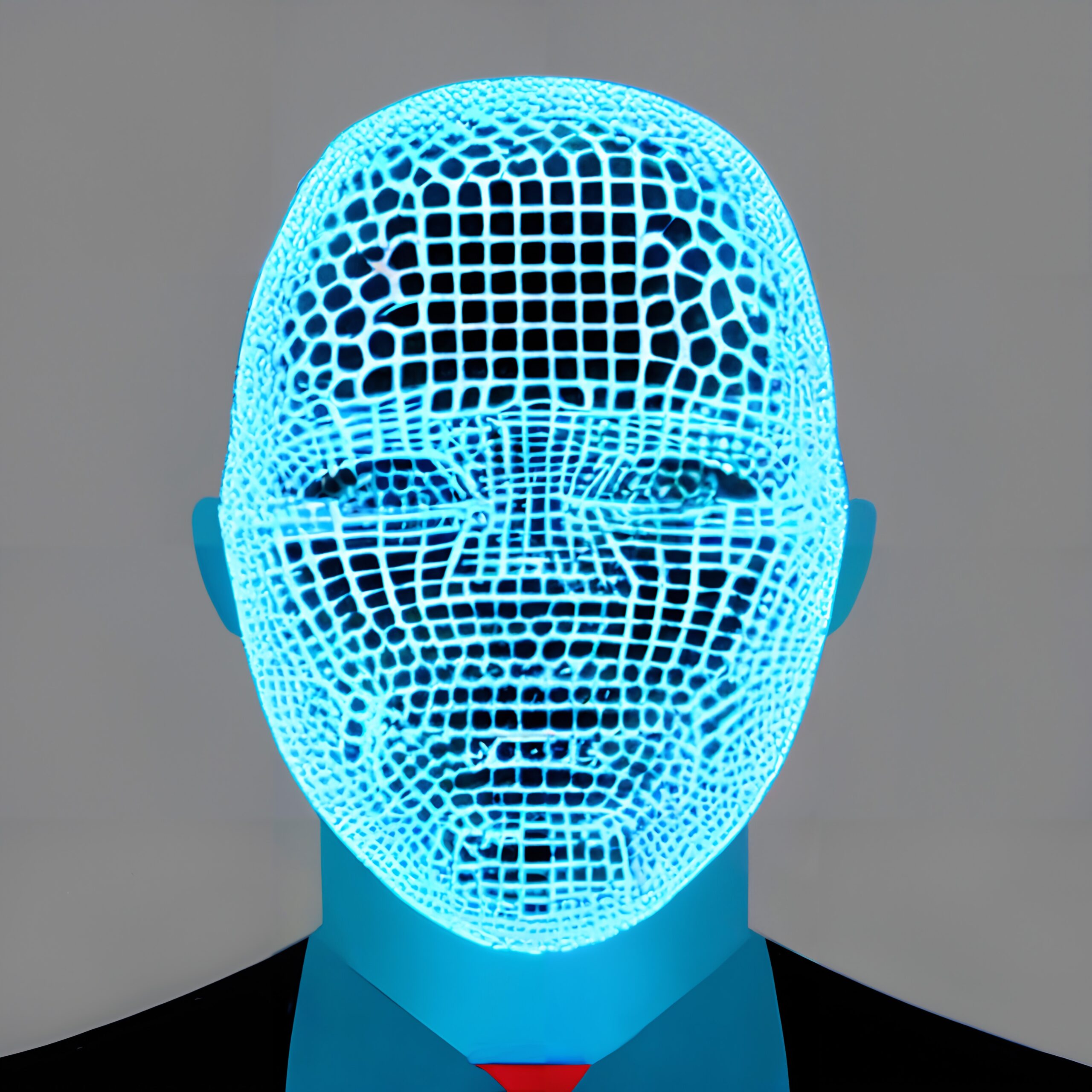 Digital Wireframe Over Mannequin Head