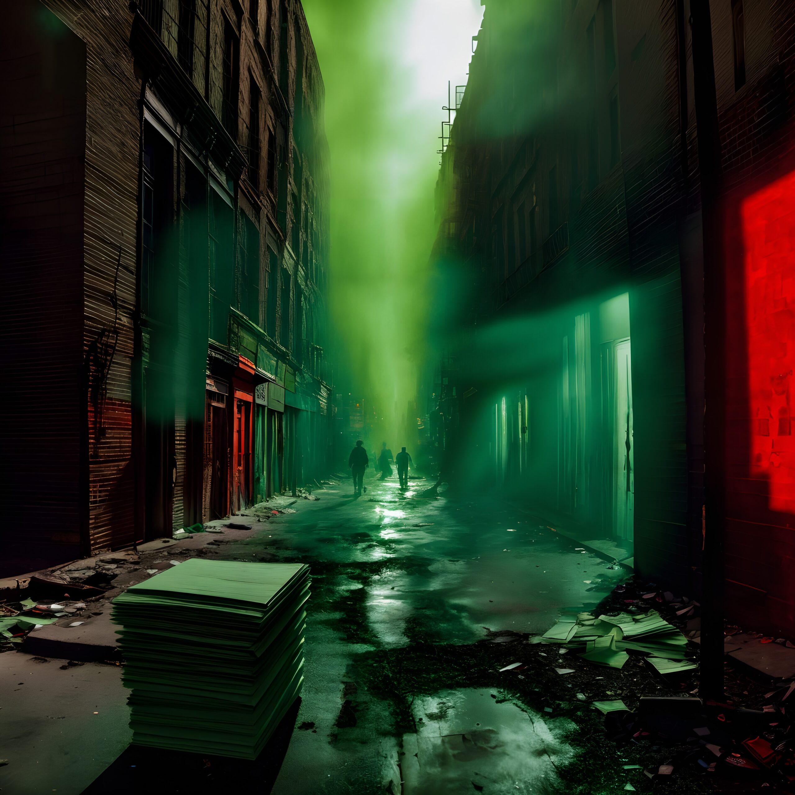 Green Light in Urban Alley