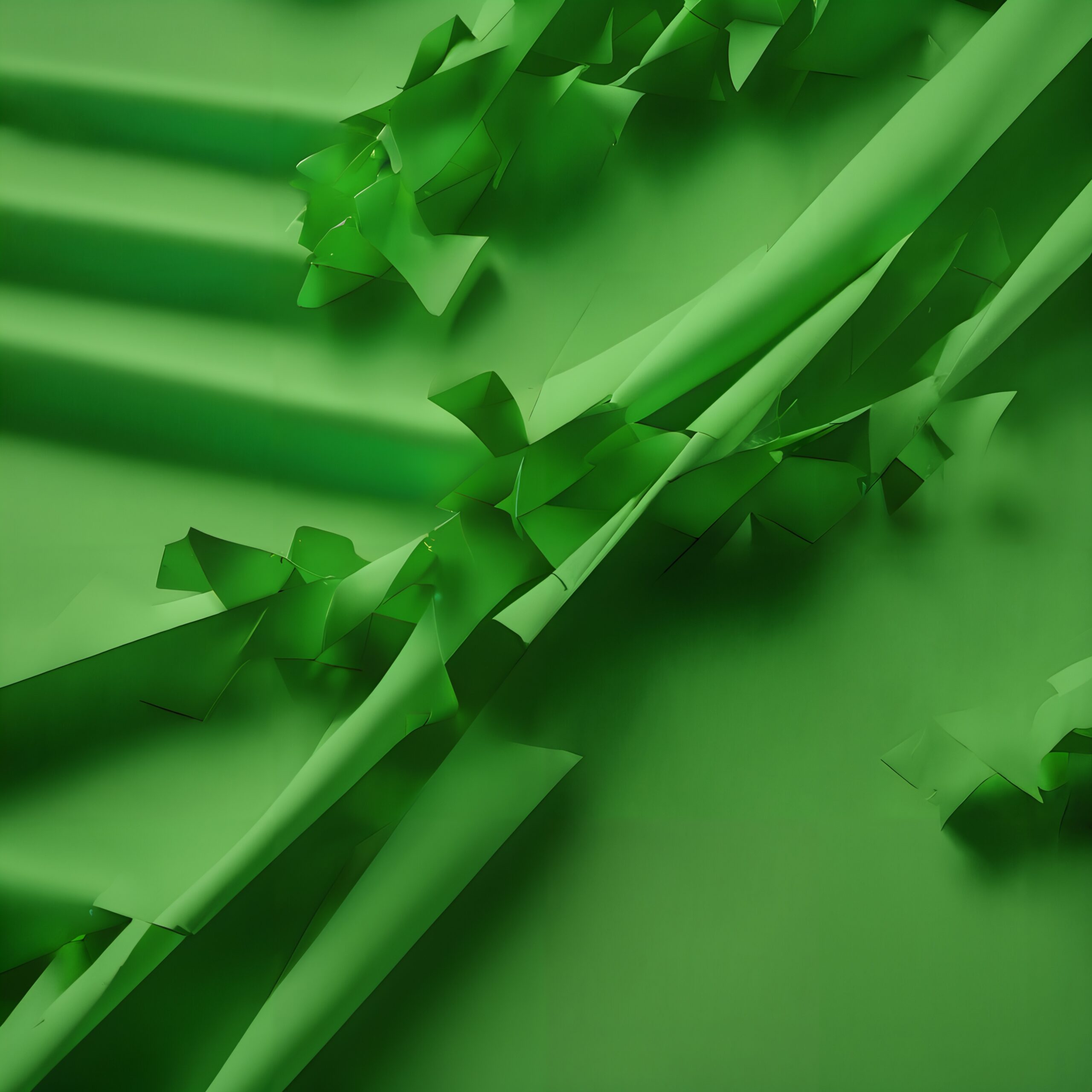 Green Abstract Paper Folds Art