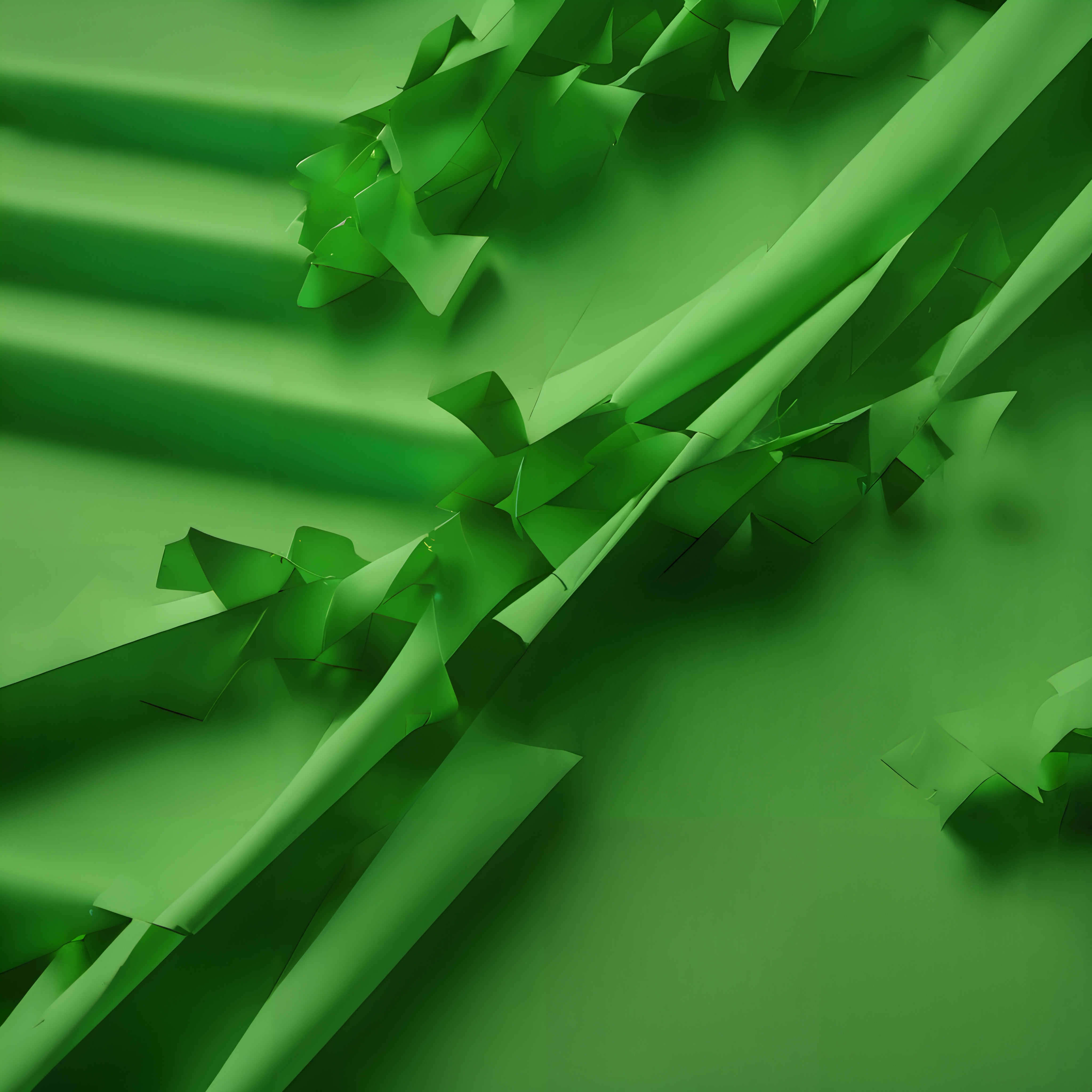 Green Abstract Paper Folds Art
