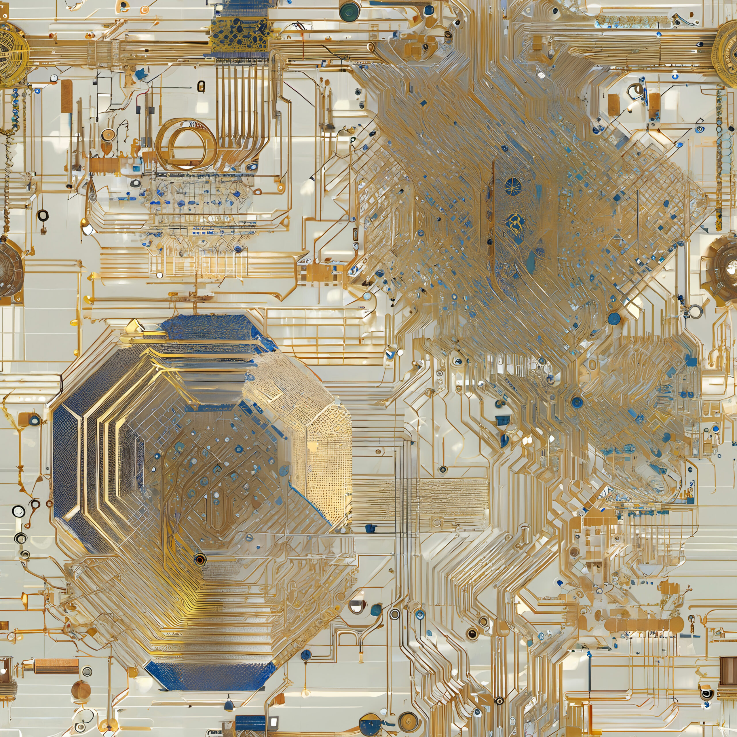 A digital illustration describing quantum computing