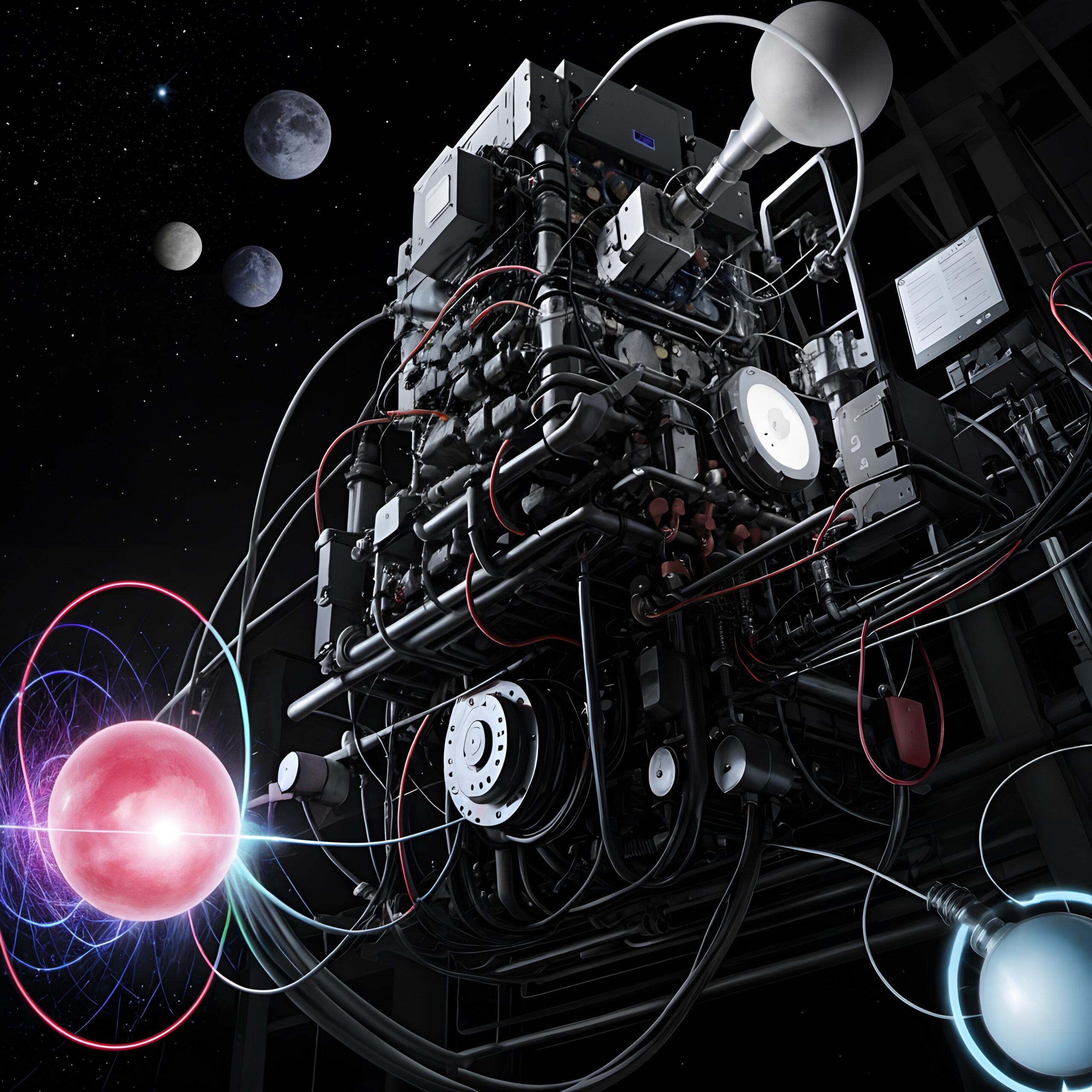 Space Machinery with Celestial Orbs