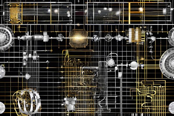 Abstract futuristic circuit board design.