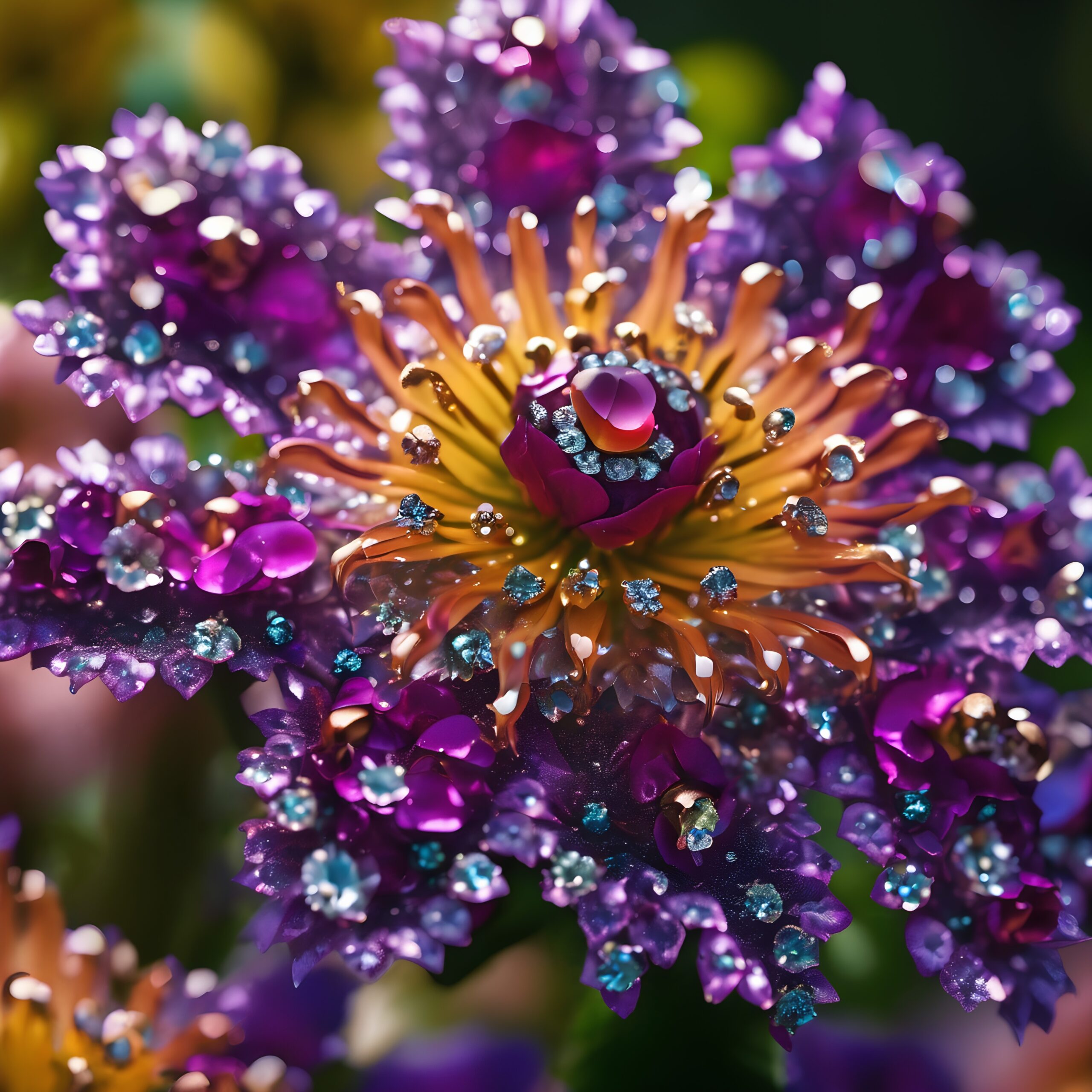 Radiant Jewel-Encrusted Fantasy Flower