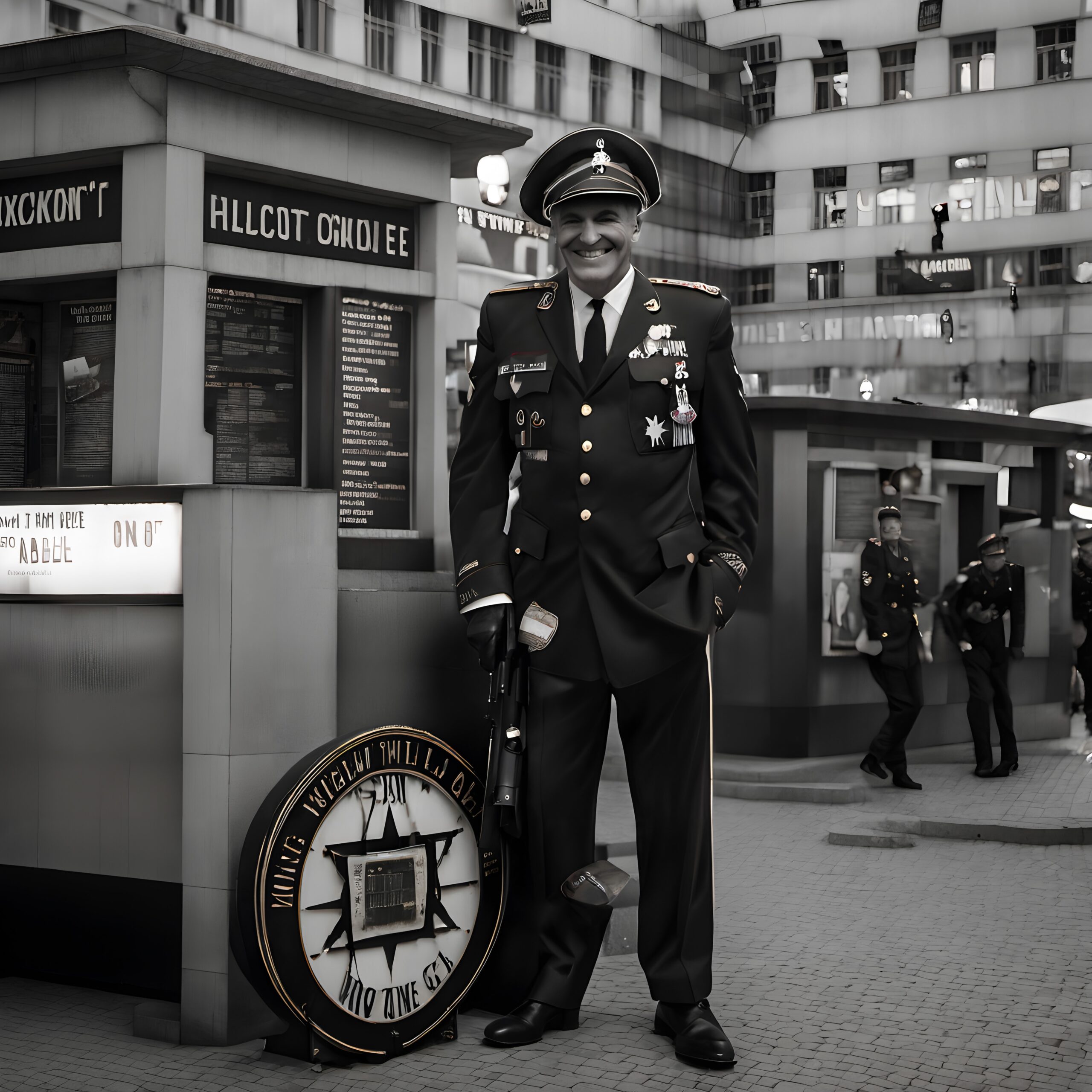 Military Officer in Urban Setting
