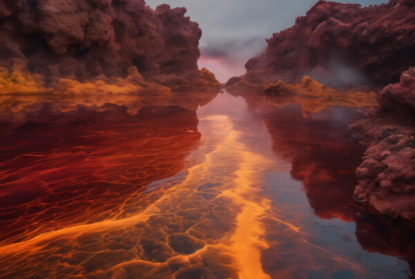 A dramatic landscape that is suggestive of the environmental theme of Global Warming.