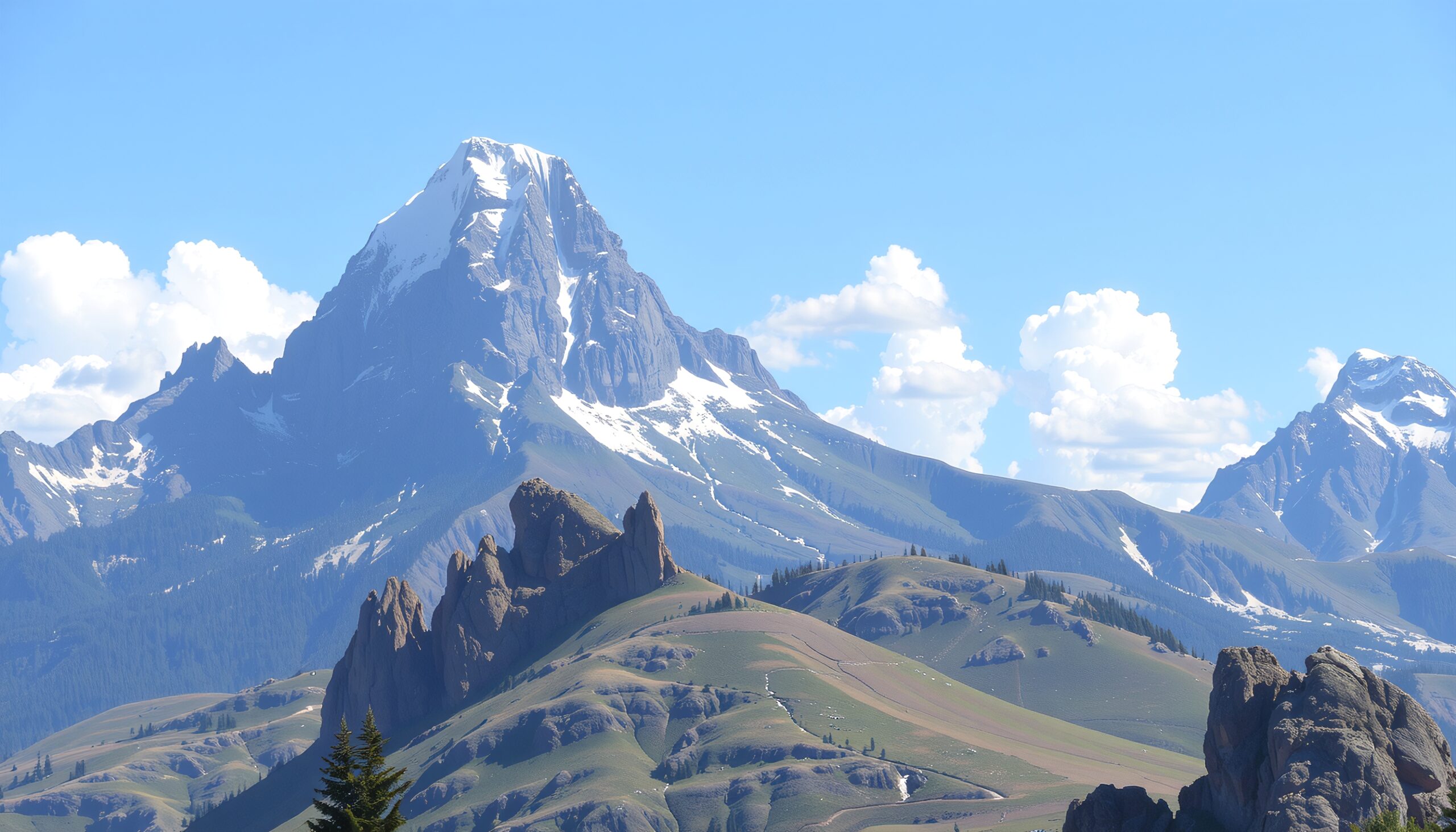 Majestic Mountain Under Clear Sky
