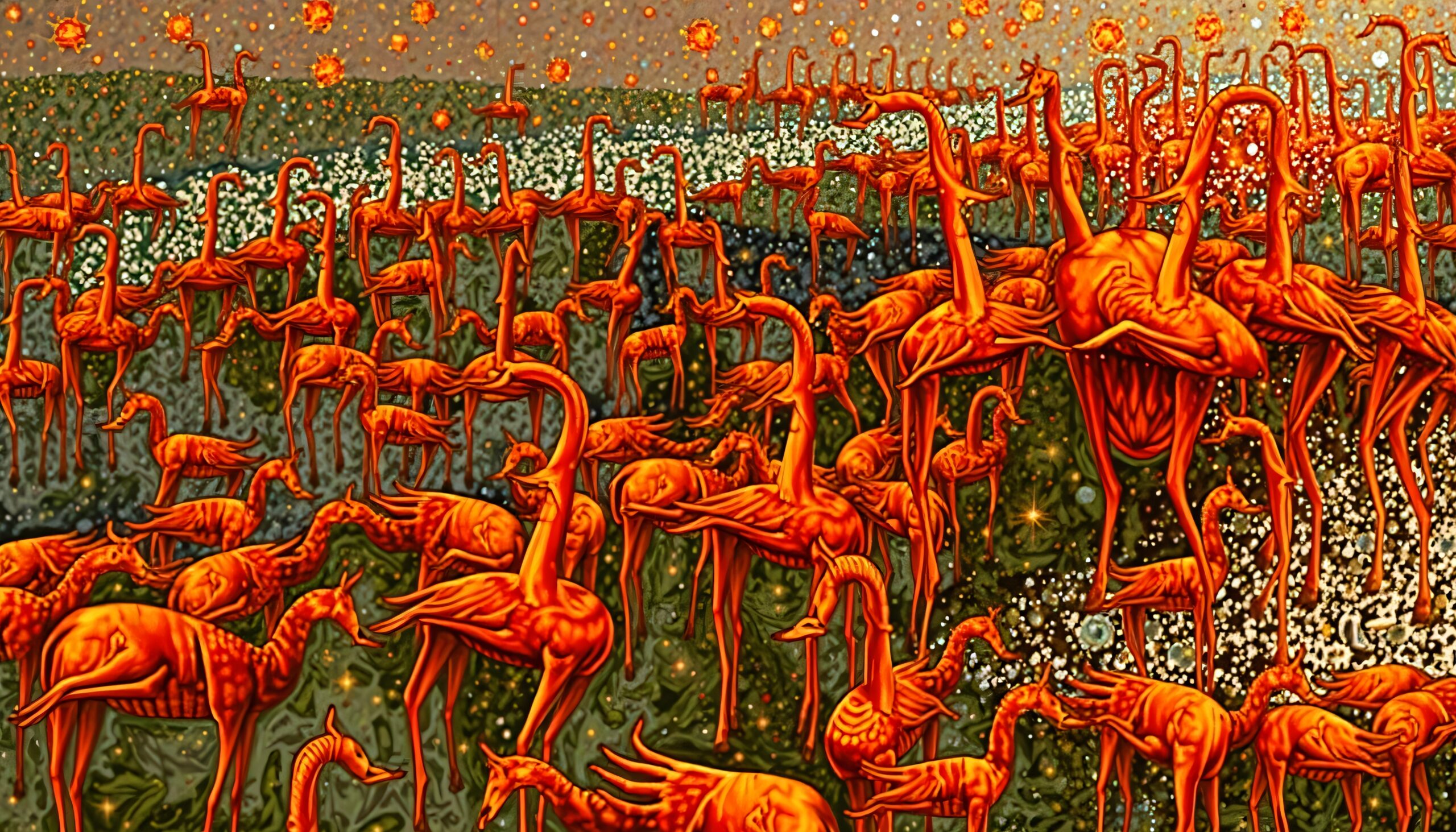Fantasy Land of Flamingo Giraffes