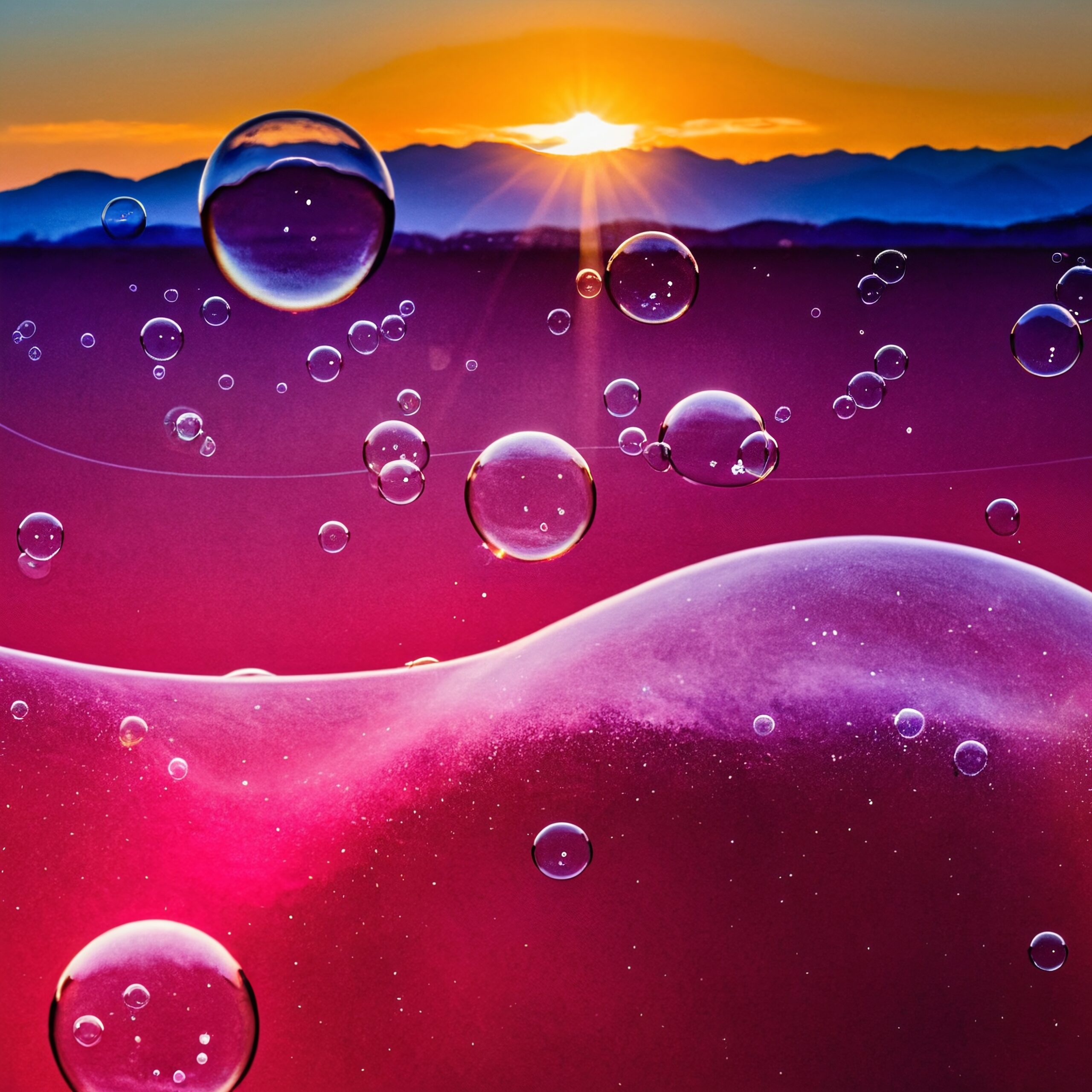 Bubbles Meet Sunset Horizon