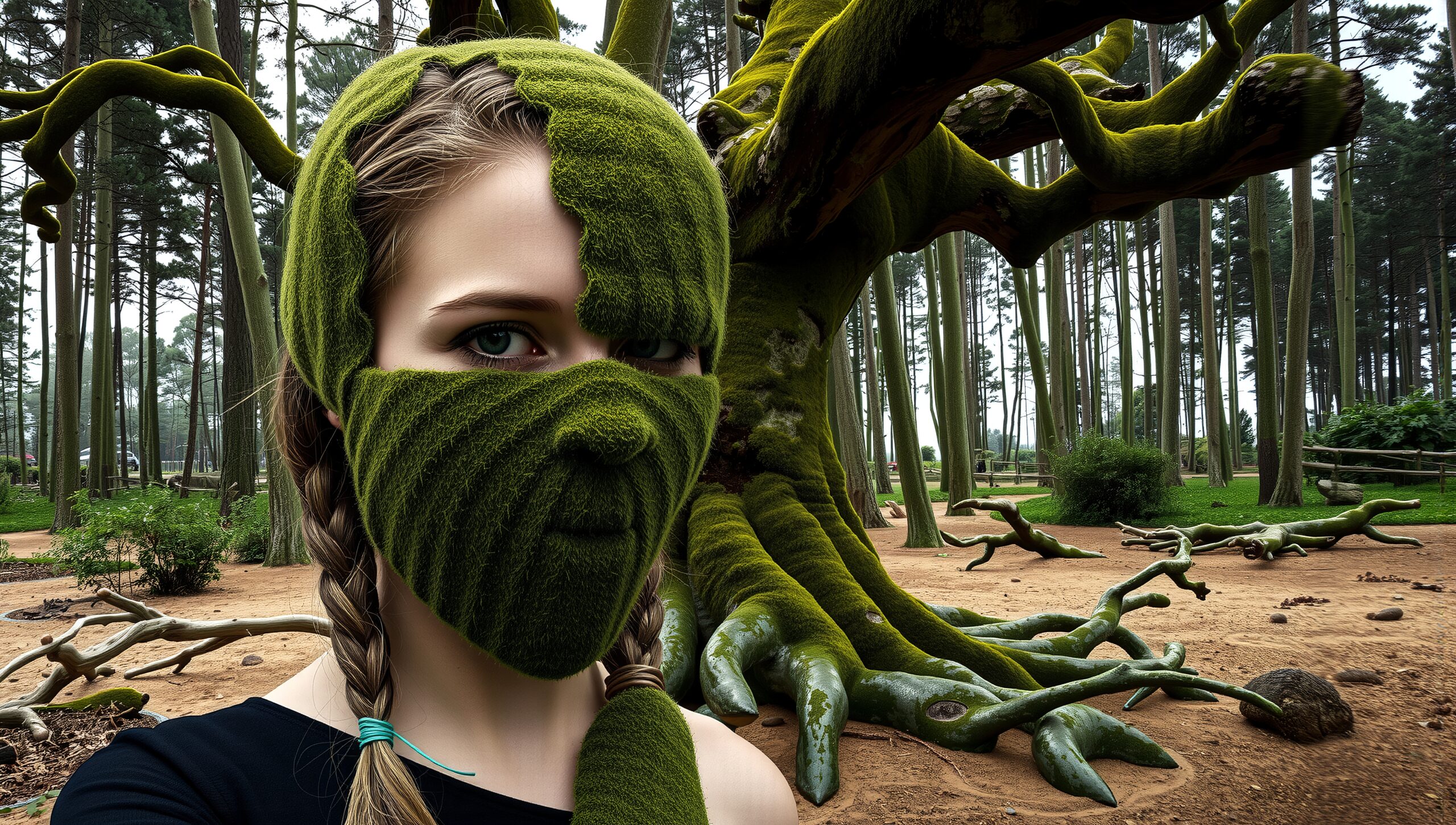 Nature’s Mask Blending with Forest