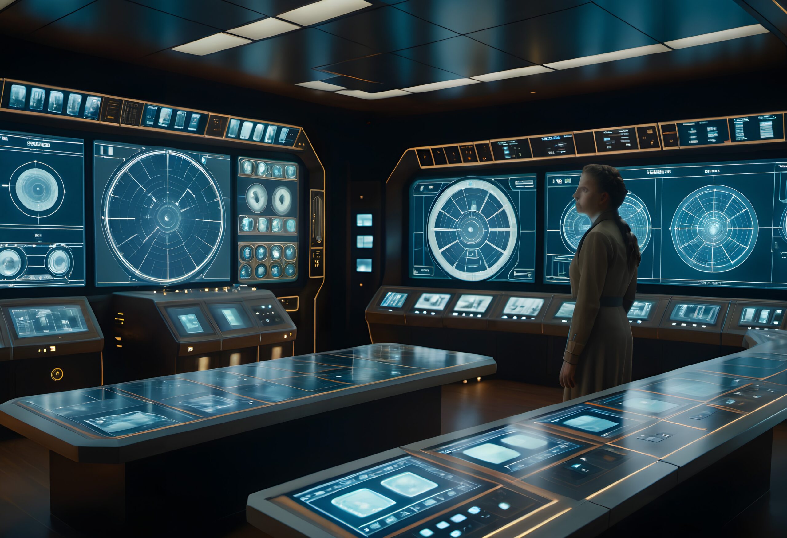 Futuristic Command Center Monitors