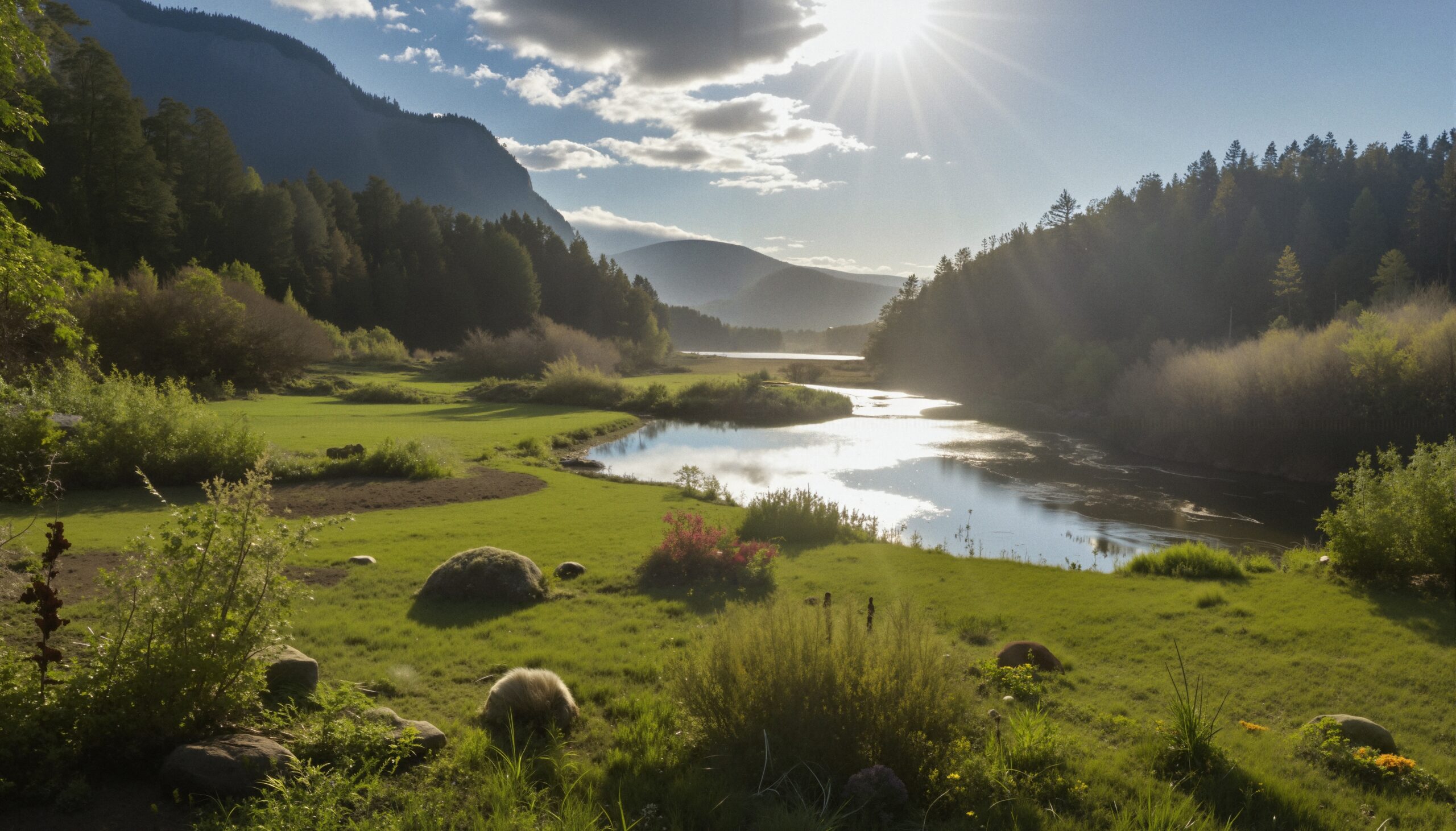 Tranquil River and Mountain View