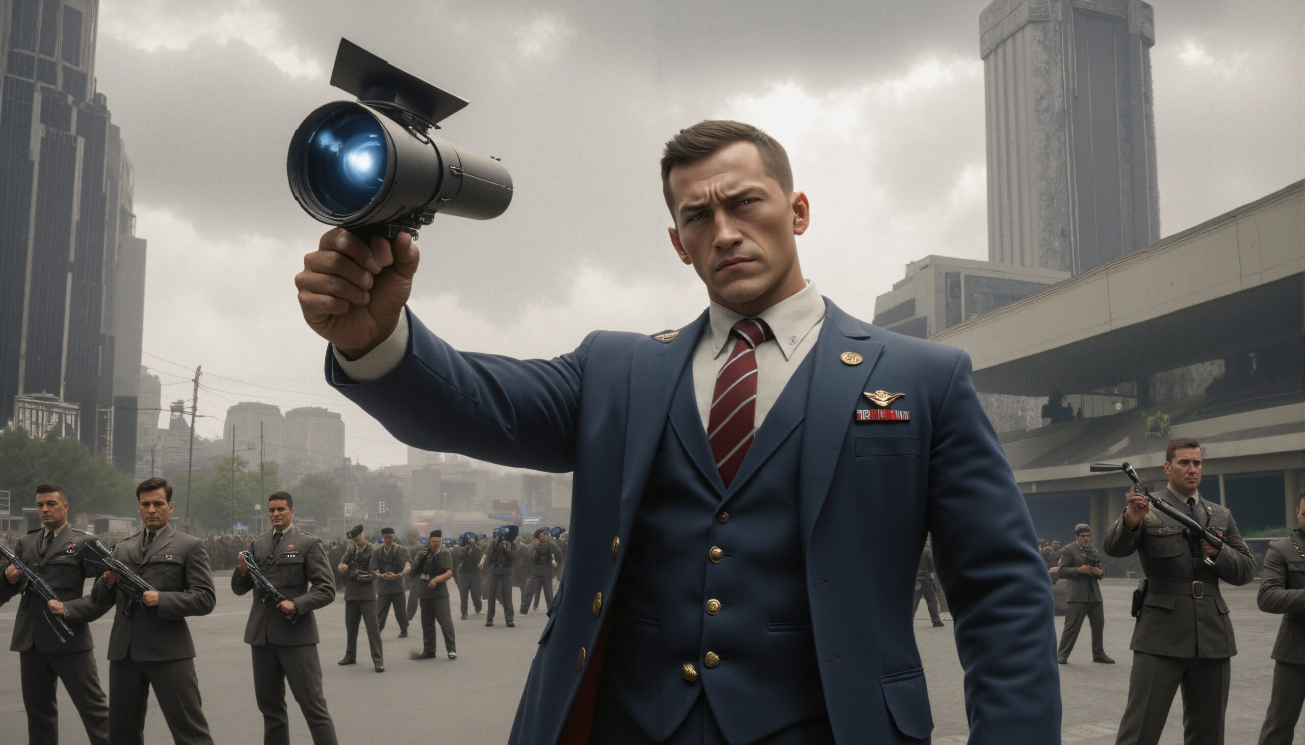 Futuristic Authority in Urban Setting