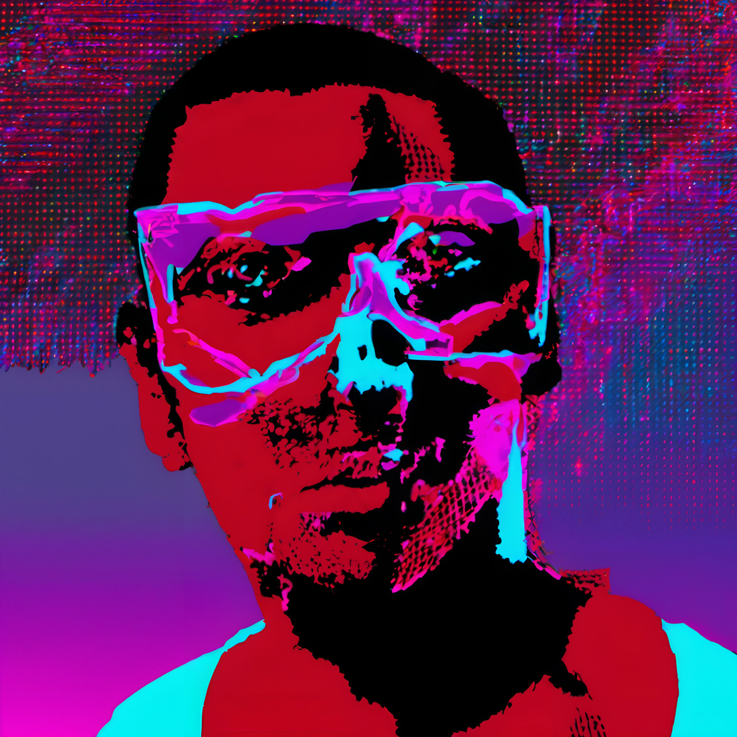 Neon Gaze Digital Pop Art Pixelation