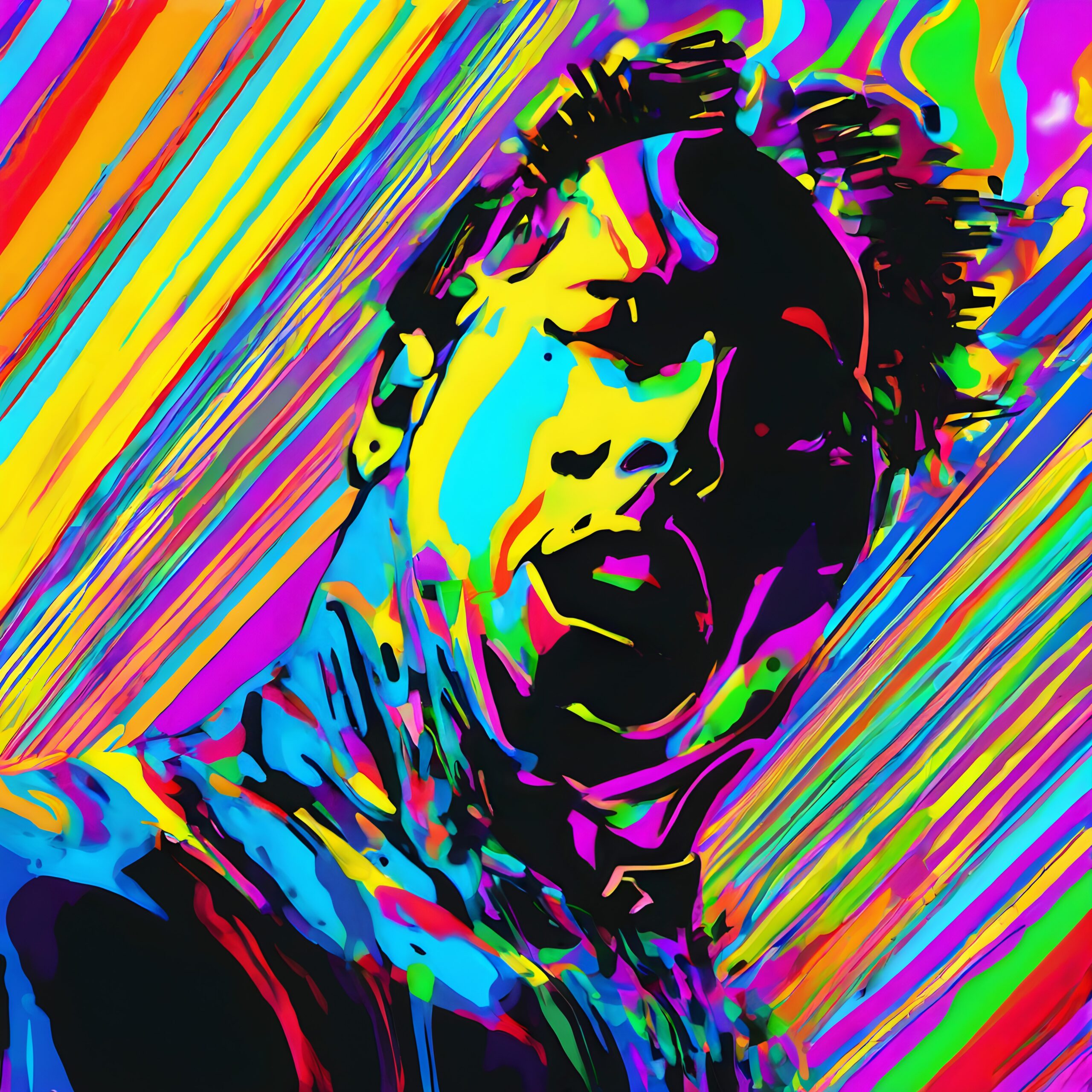 Psychedelic Neon Portrait Explosion