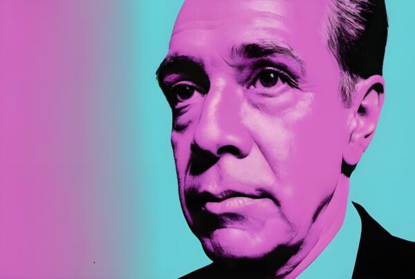 Vibrant pop art portrait featuring bold pink.