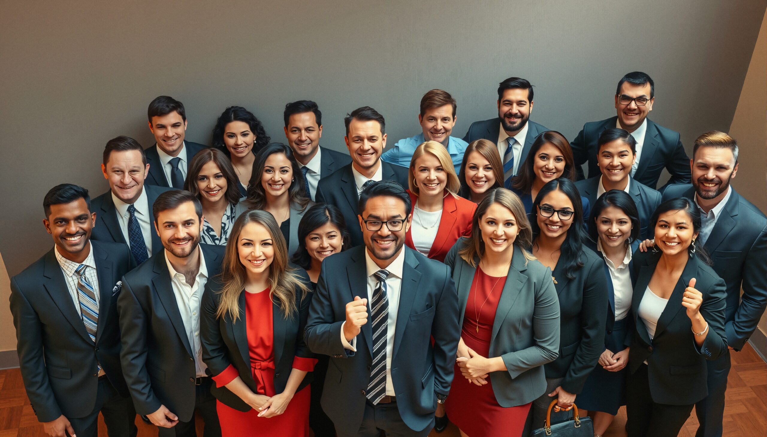 Corporate Group Posing Together