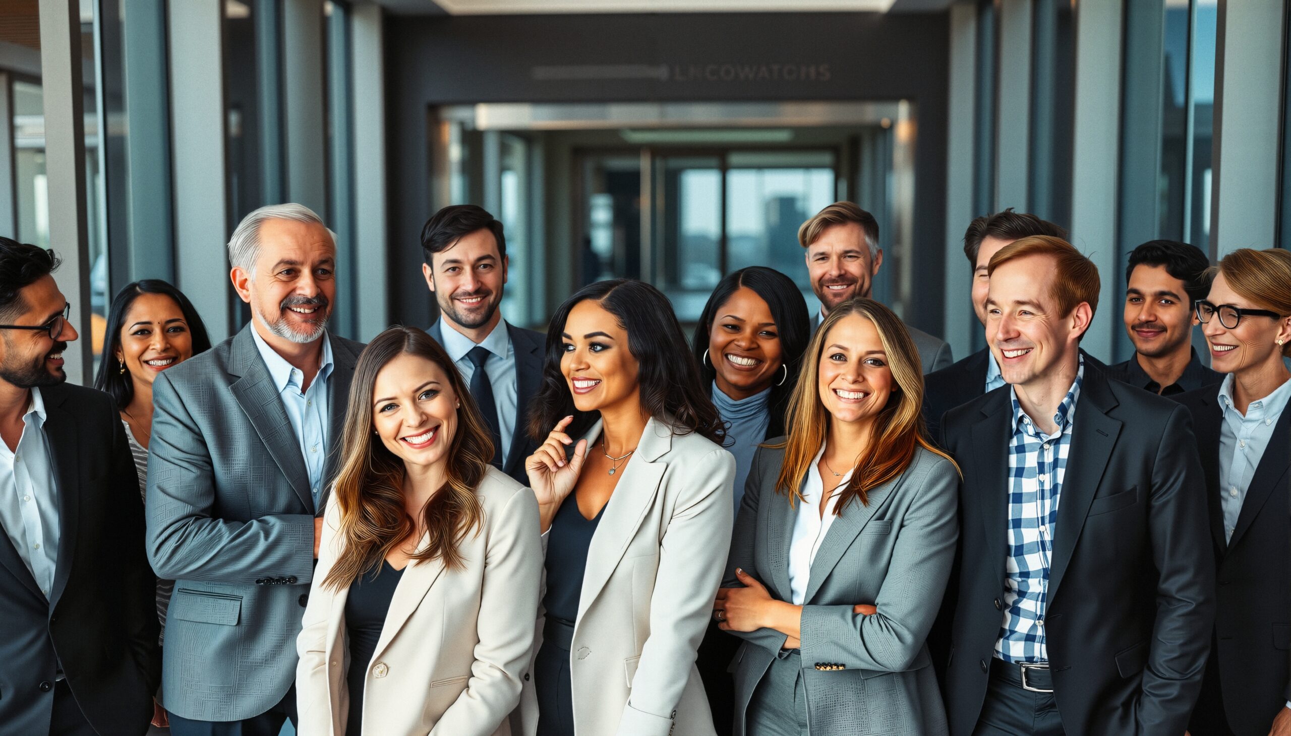 Professional Team Smiling in Office