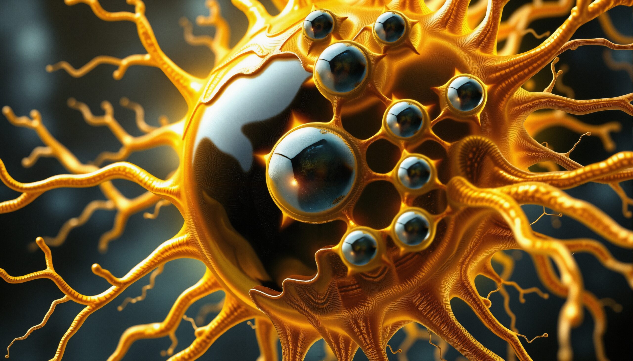 Golden Abstract Molecular Cell Design
