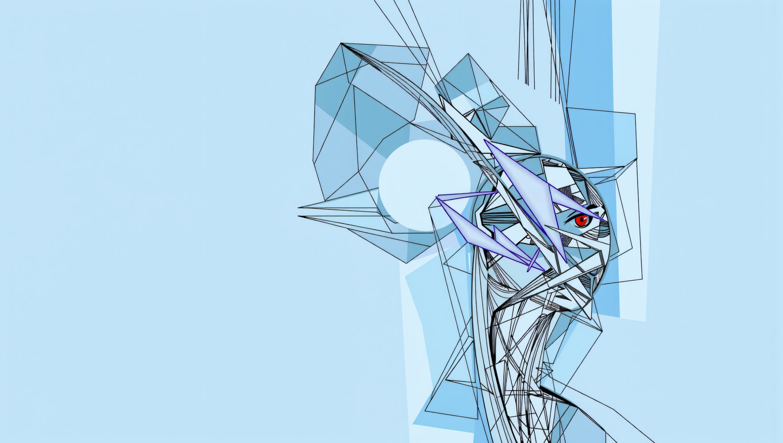Geometric Abstract Art in Blue