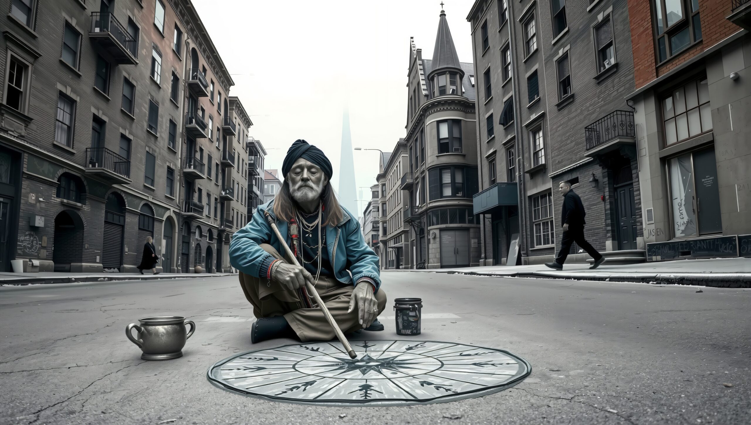 Mystical Artist in Urban Setting