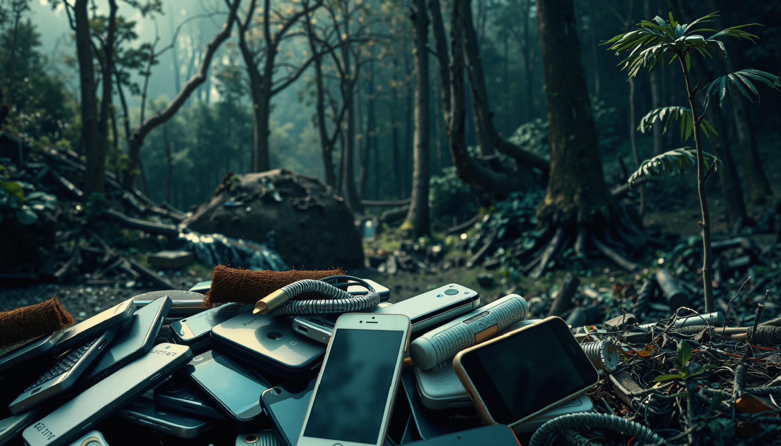 Abandoned Electronics in Forest Wilderness