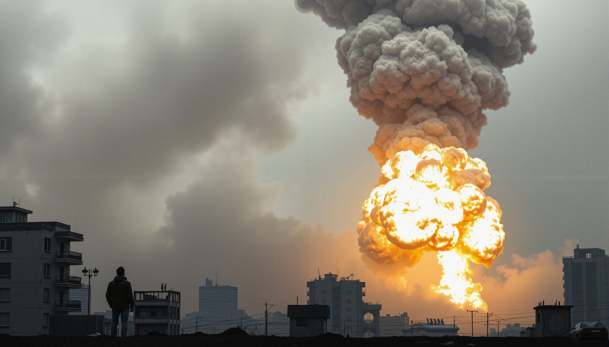 Explosive city scene captured vividly