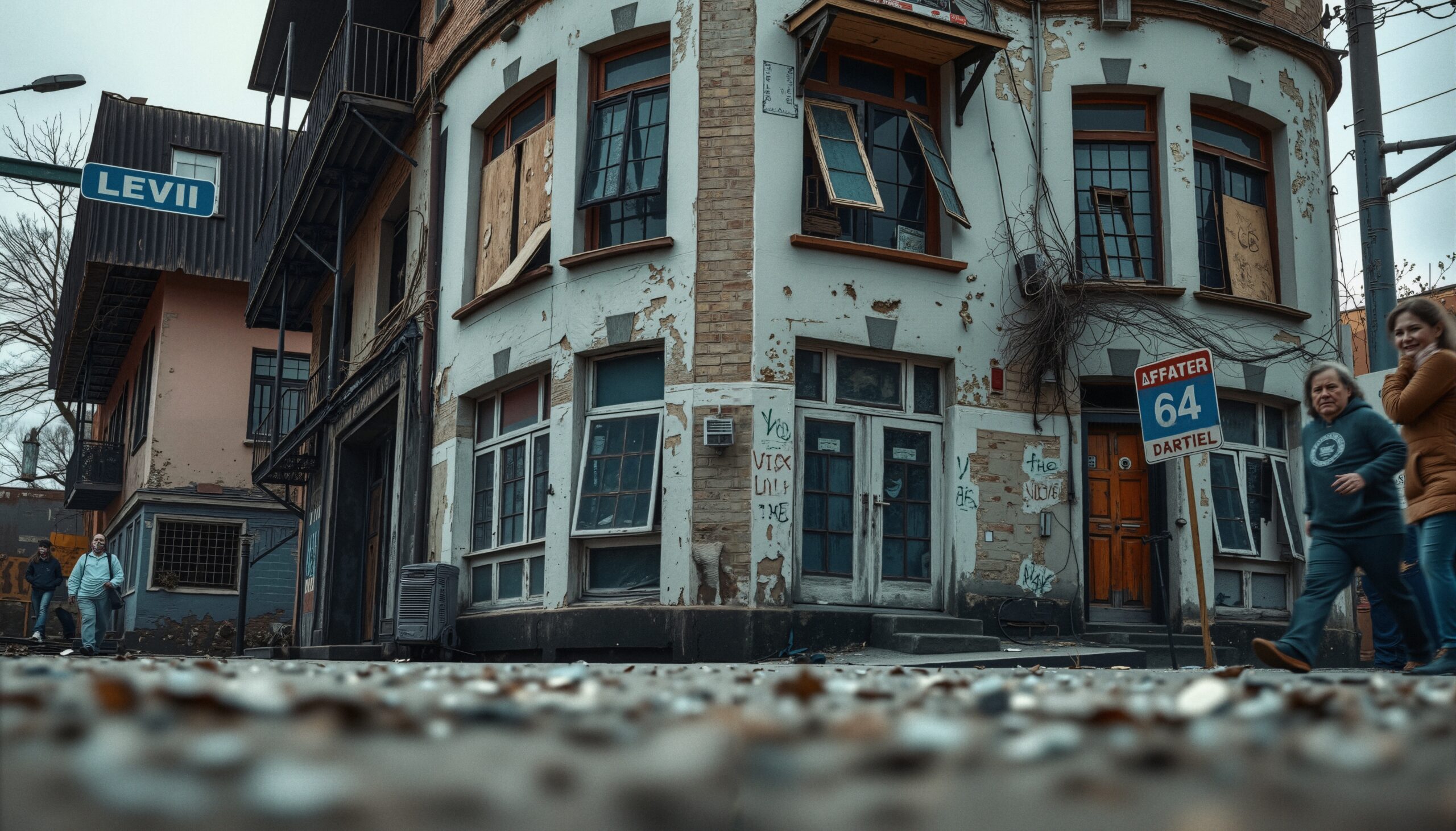 Weathered Urban Corner Building