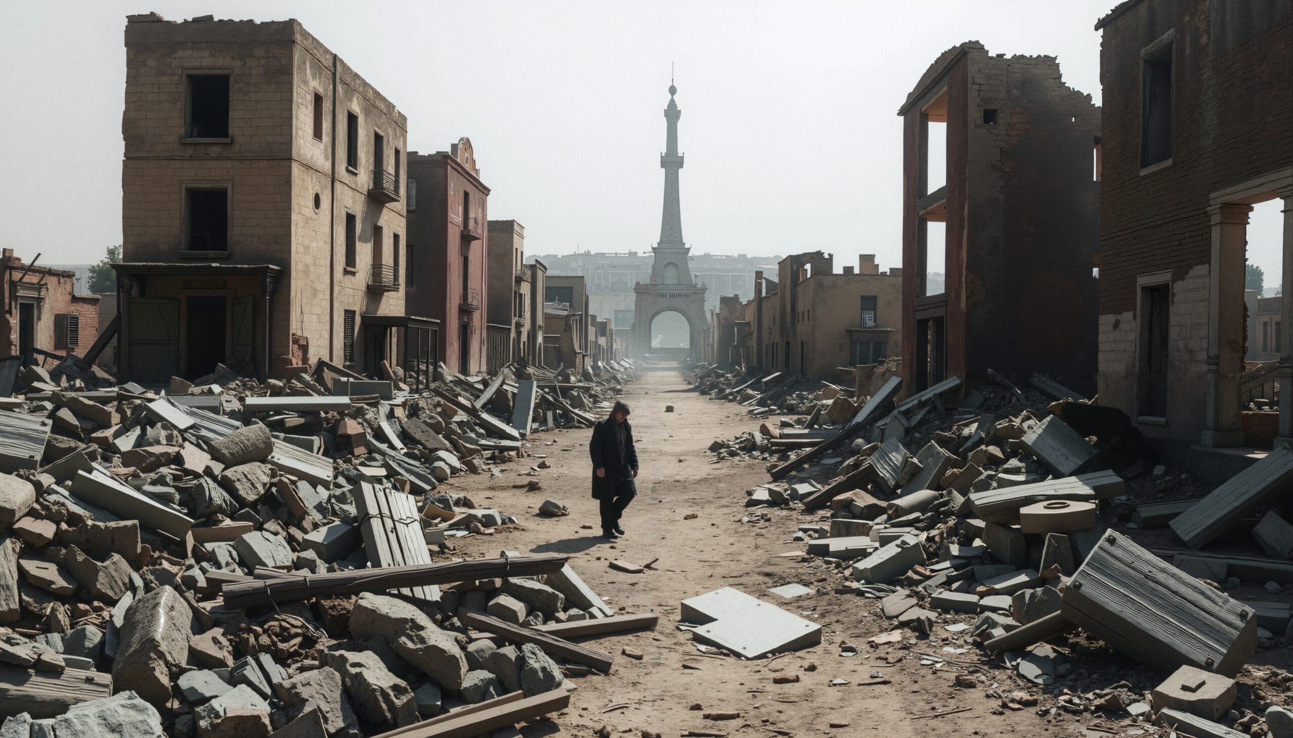 Ruined City with Tall Arch