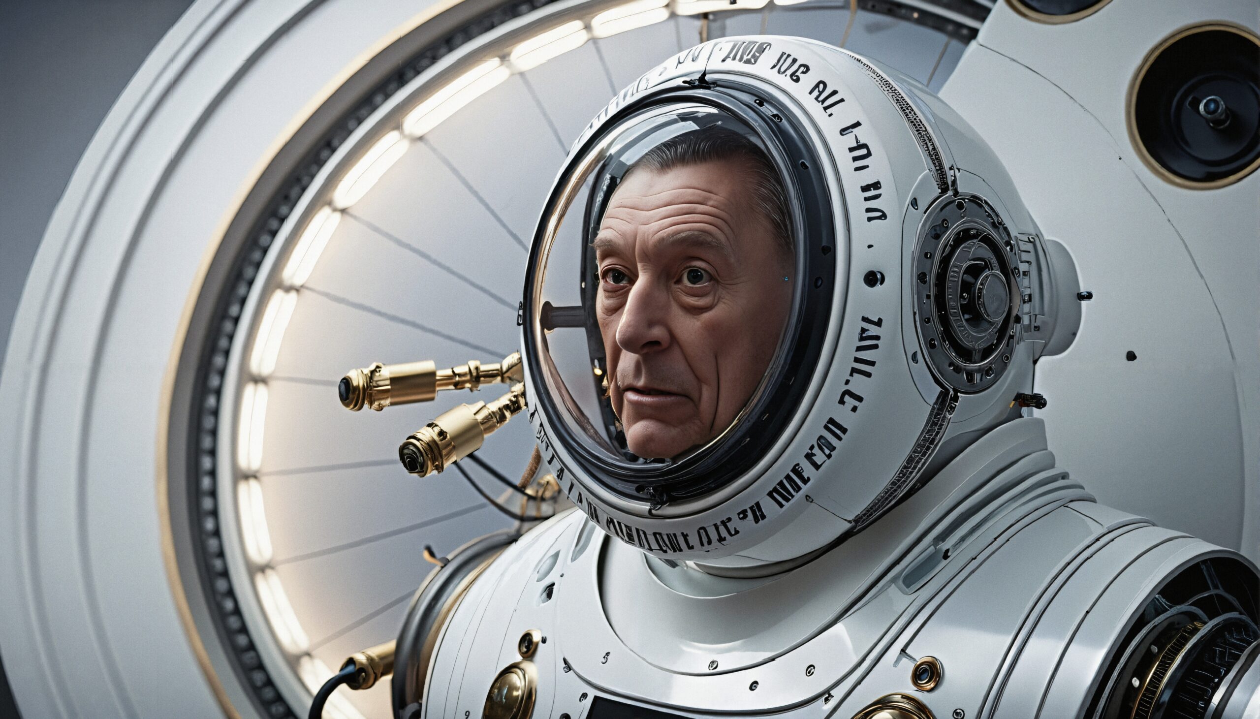 Futuristic Astronaut in Spacecraft Suit