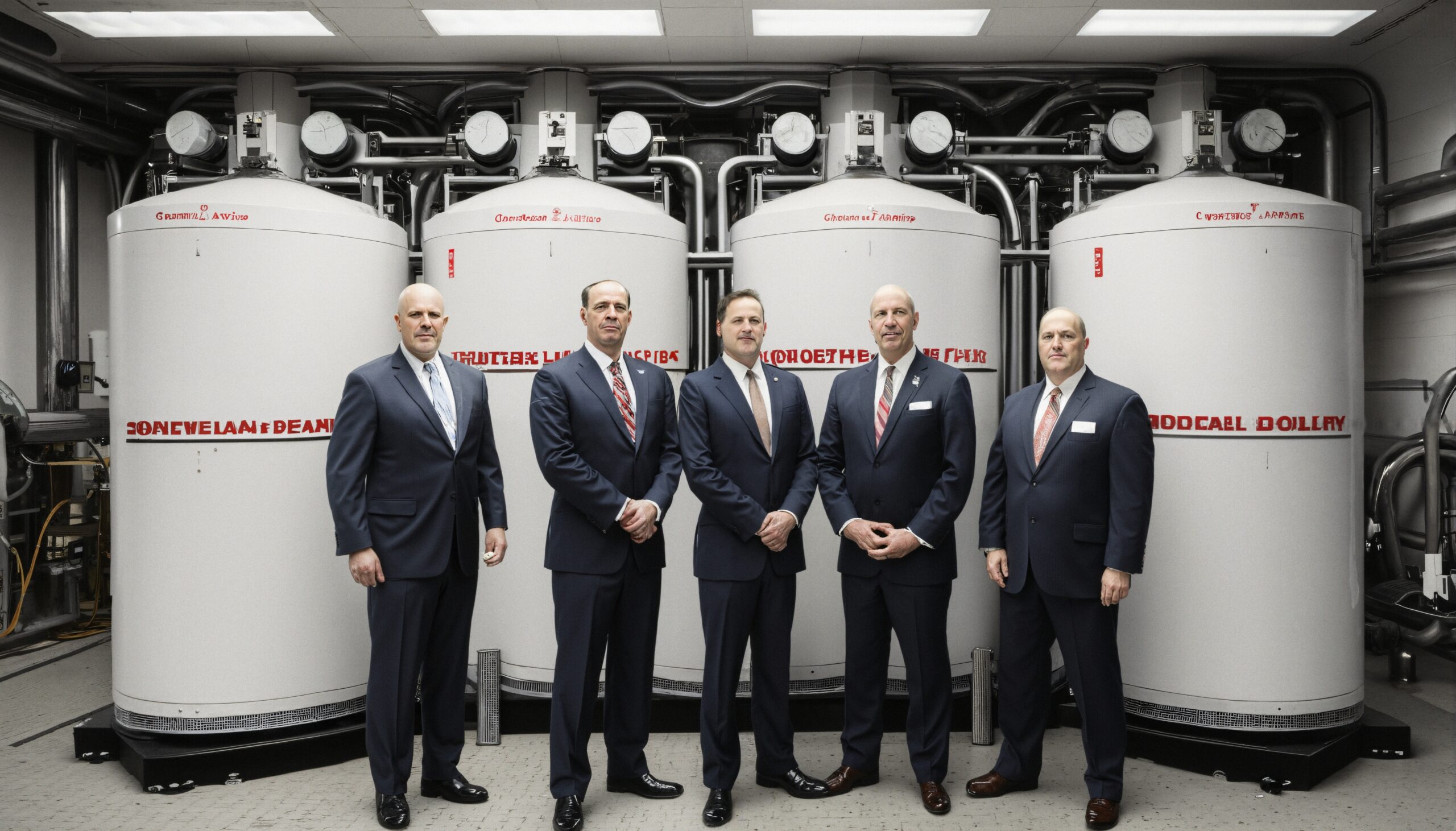 Business Executives in Industrial Setting