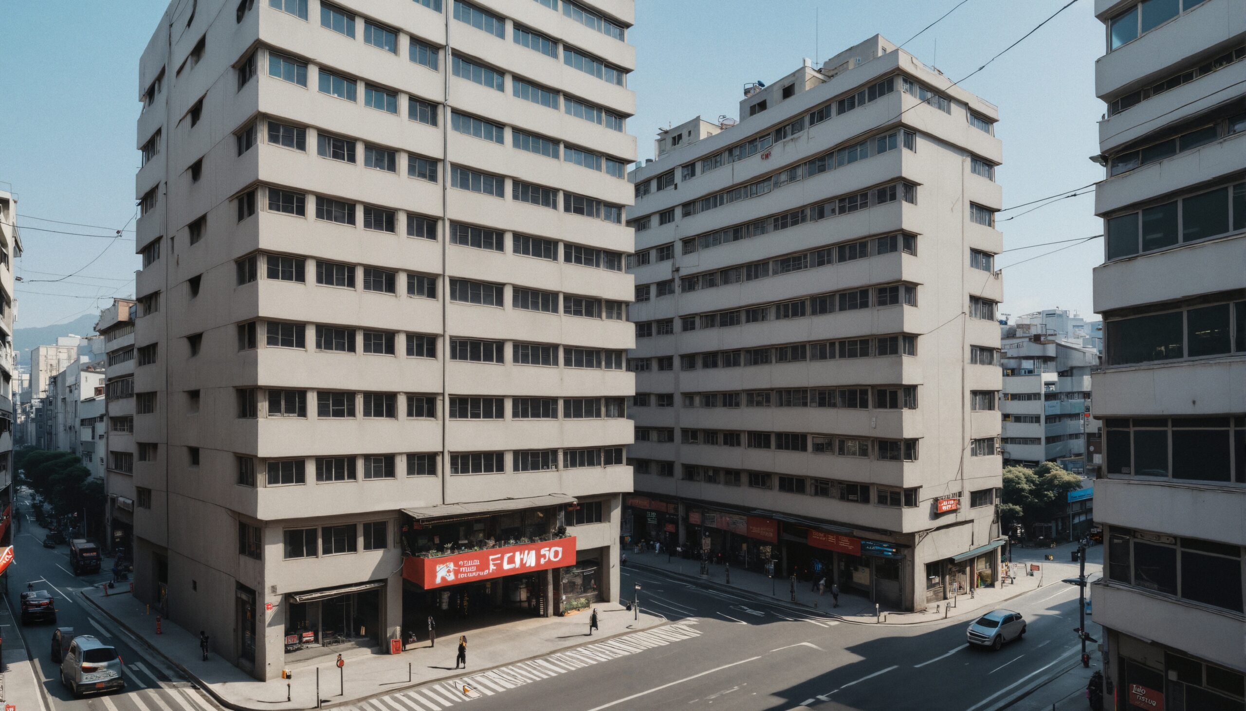Busy City Intersection Architecture