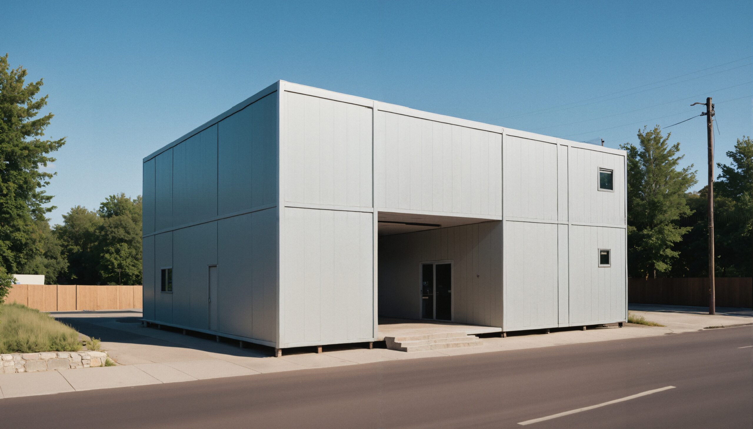 Contemporary Minimalist Gray Building