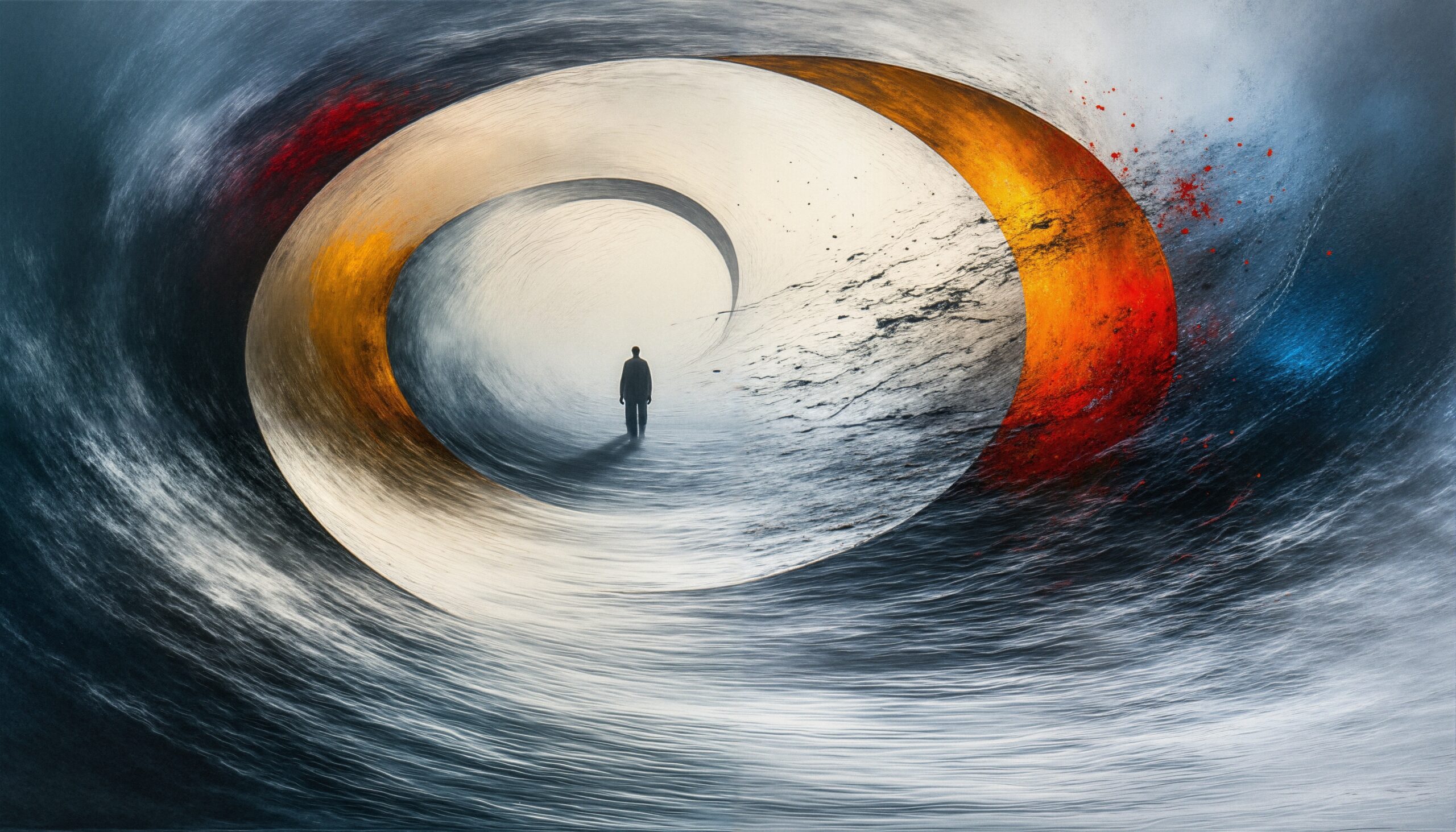 Mystical Vortex with Lone Figure