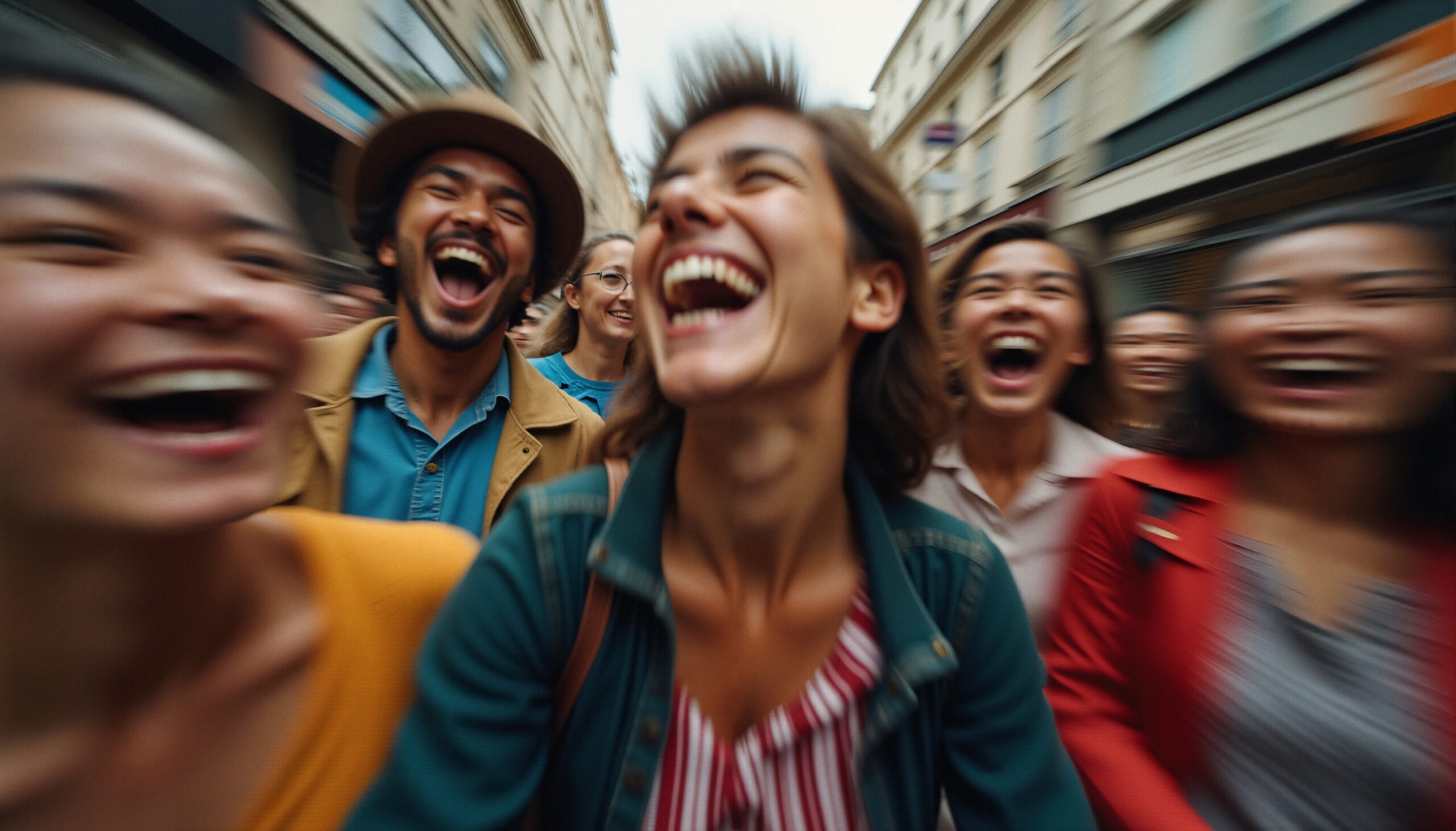 Joyful Friends Laughing Together