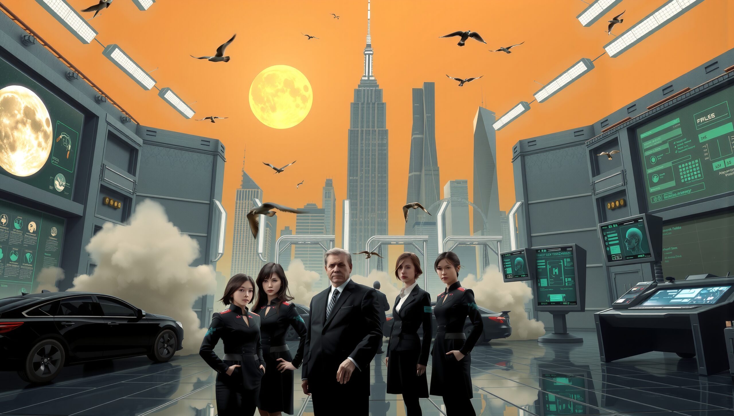 Futuristic City and Command Center