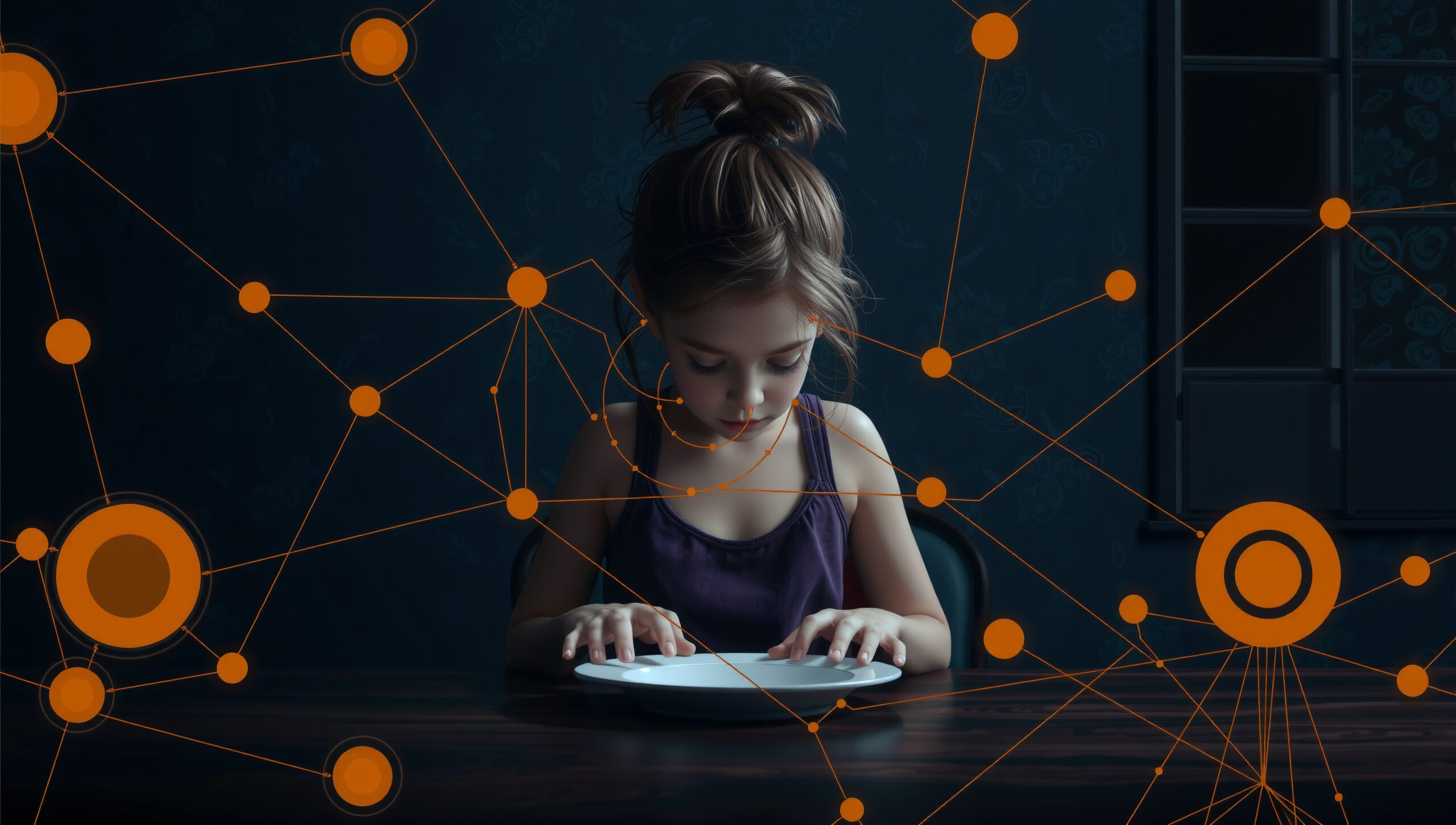 Child in digital connection world