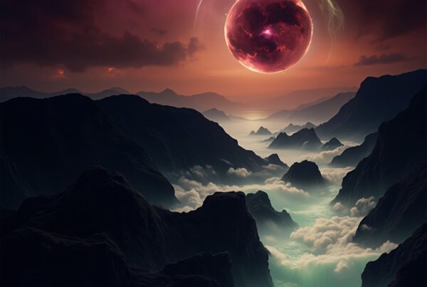 Ethereal Planet Over Mystical Valley