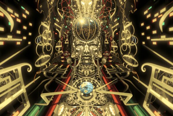 Digital artwork featuring a futuristic pattern.