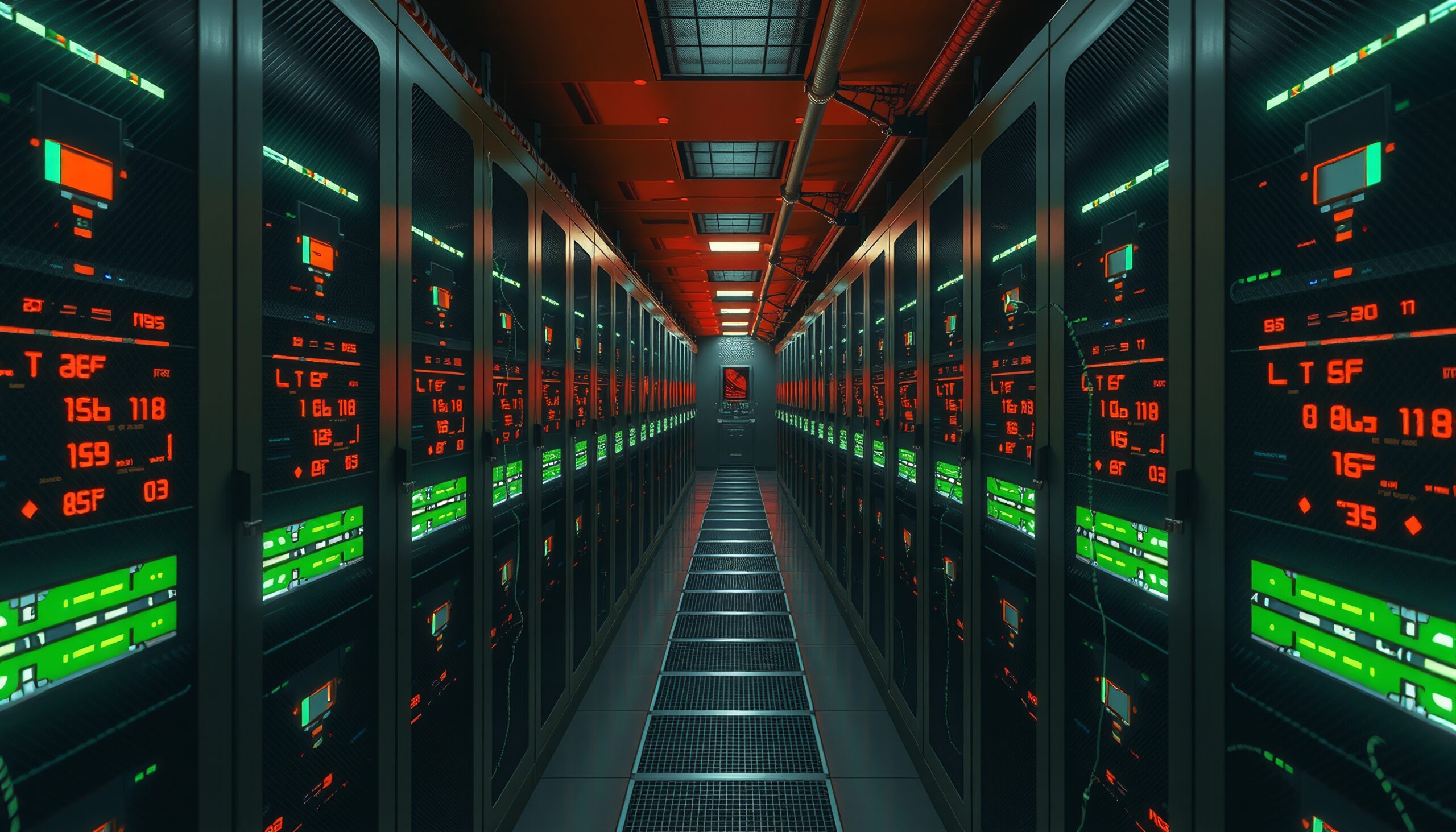 High-Tech Data Center Corridor