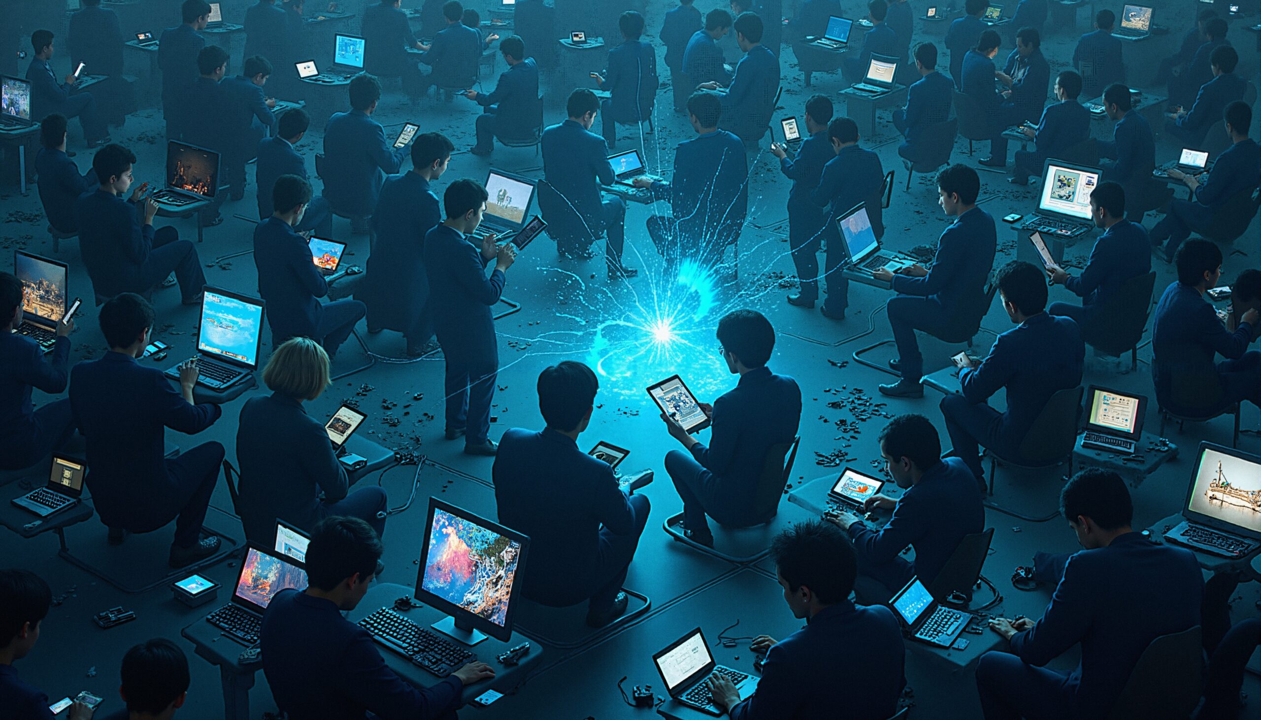 Digital Network Blue Energy Futuristic Scene