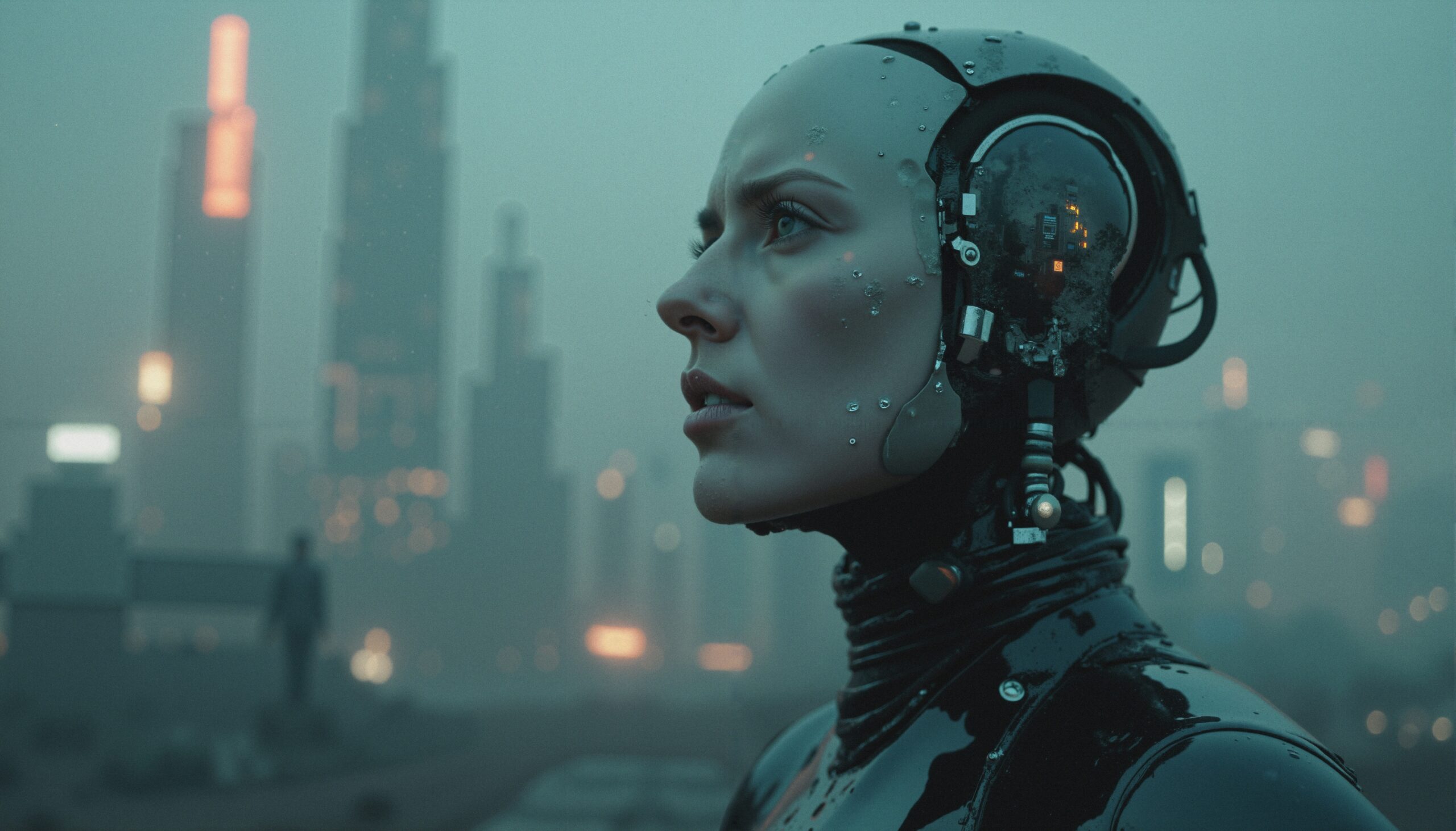 Cyborg Reflection in Cyber City