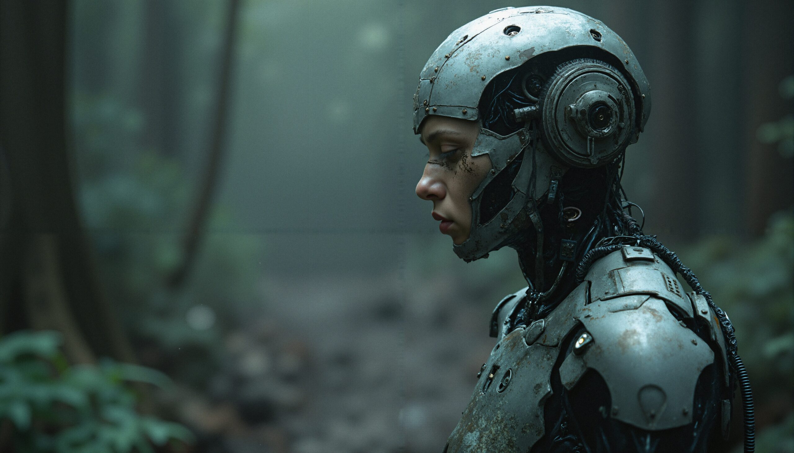 Cyborg in Forested Solitude