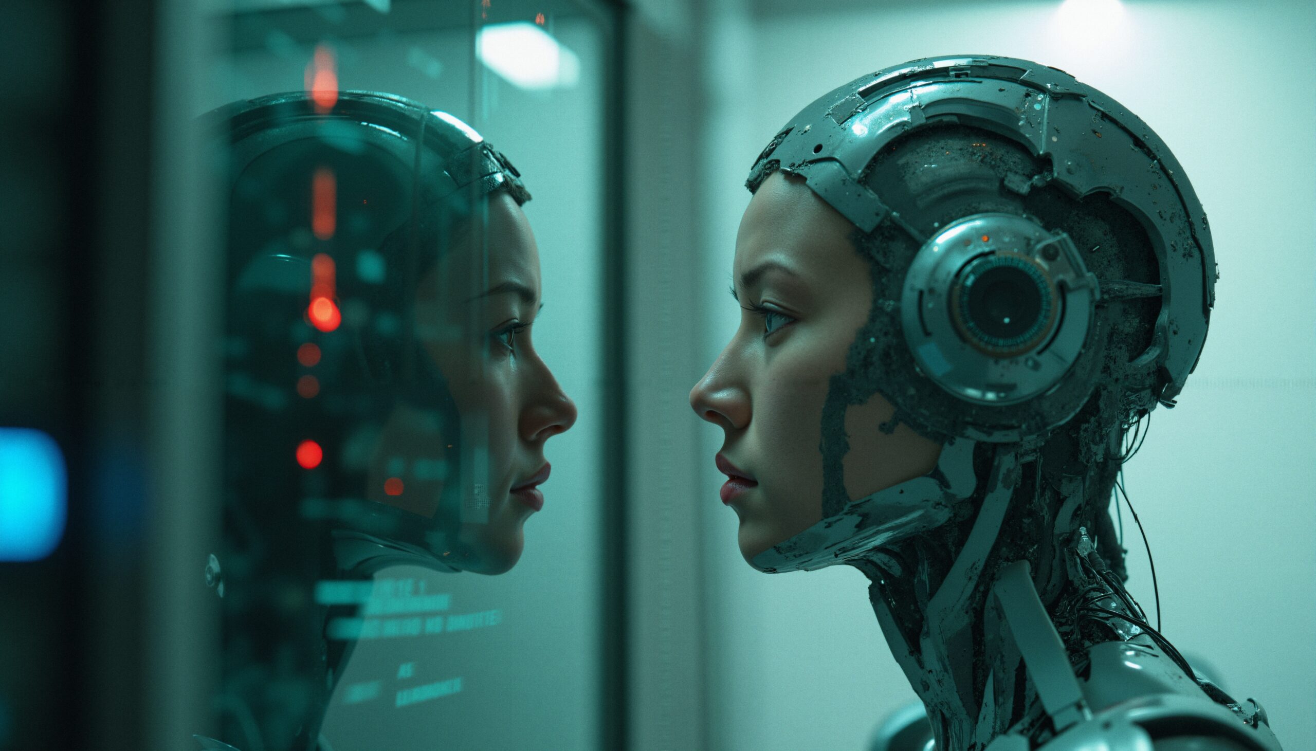 Cyborg’s Reflective High-Tech Moment