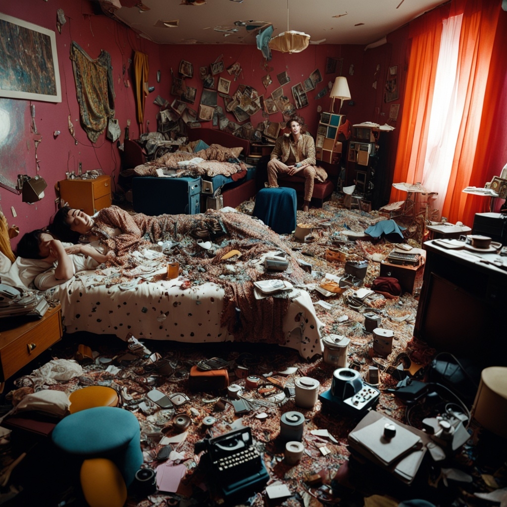 Chaotic Bedroom with Clutter Everywhere